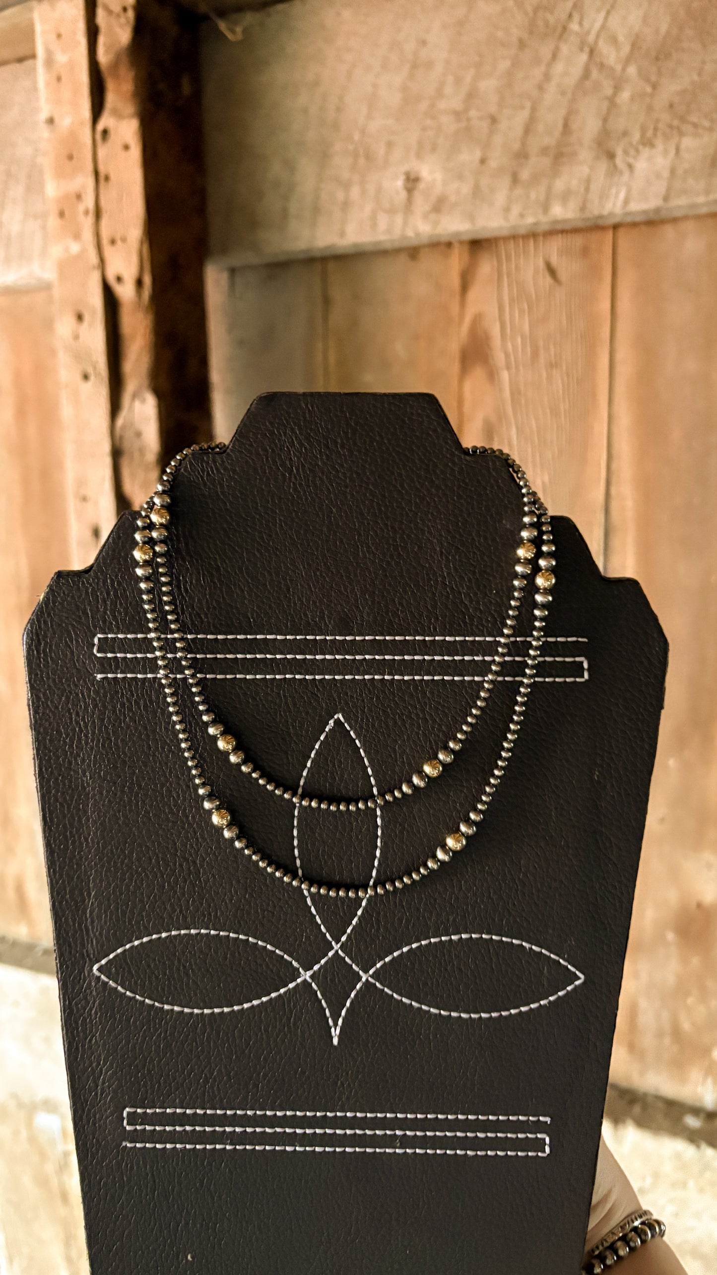 3-6MM GRADUATED STERLING SILVER PEARL NECKLACE - 14K GOLD