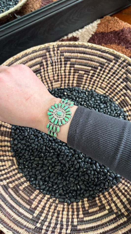 GREEN TURQUOISE CLUSTER CUFF