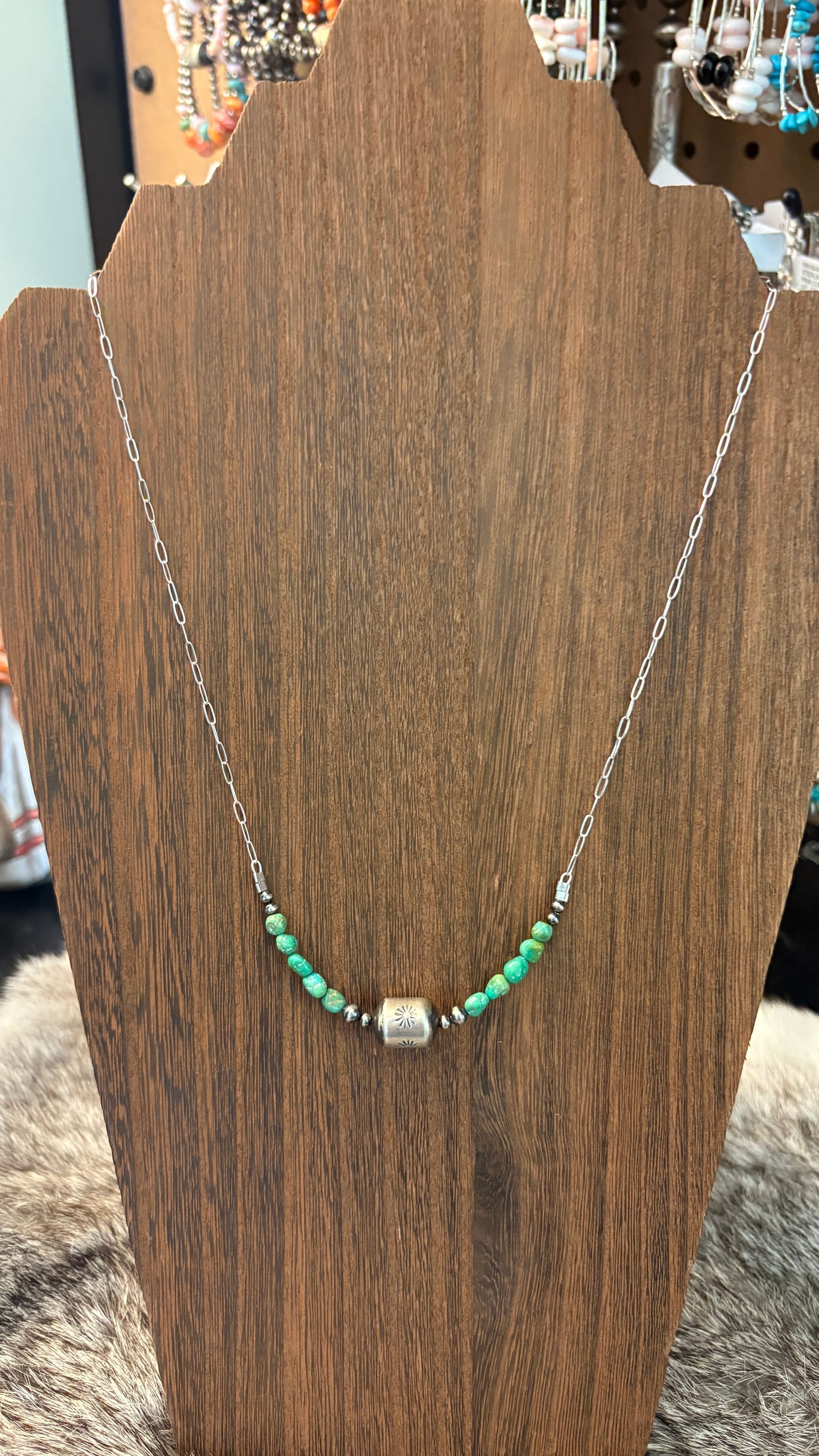 SONORAN GOLD BARREL BEAD CHAIN NECKLACE