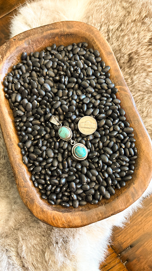 DOUBLE STONE TURQUOISE PENDANT