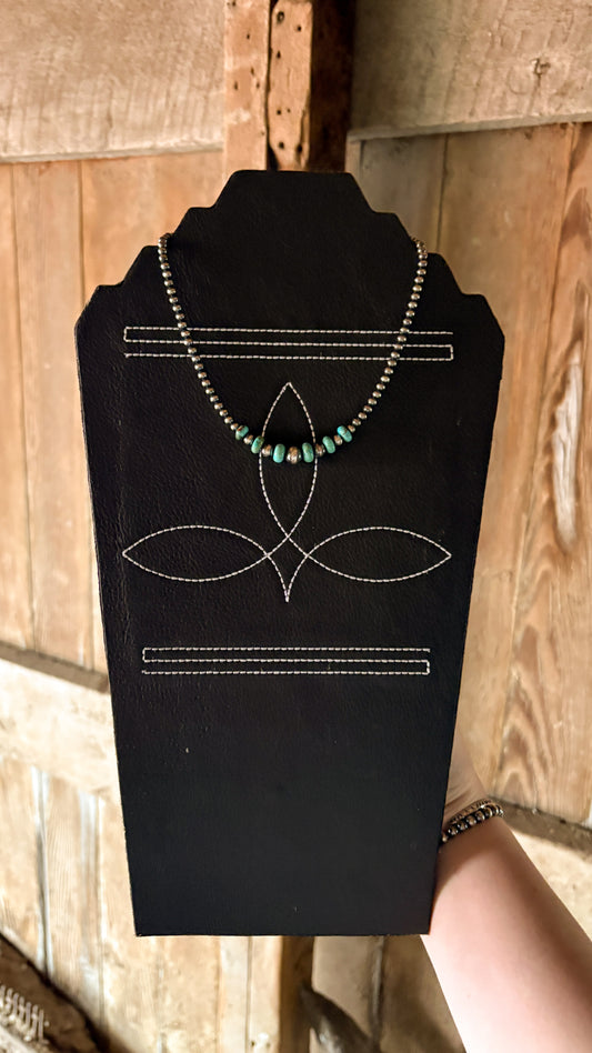 KINGMAN TURQUOISE GRADUATED PEARL CHOKER