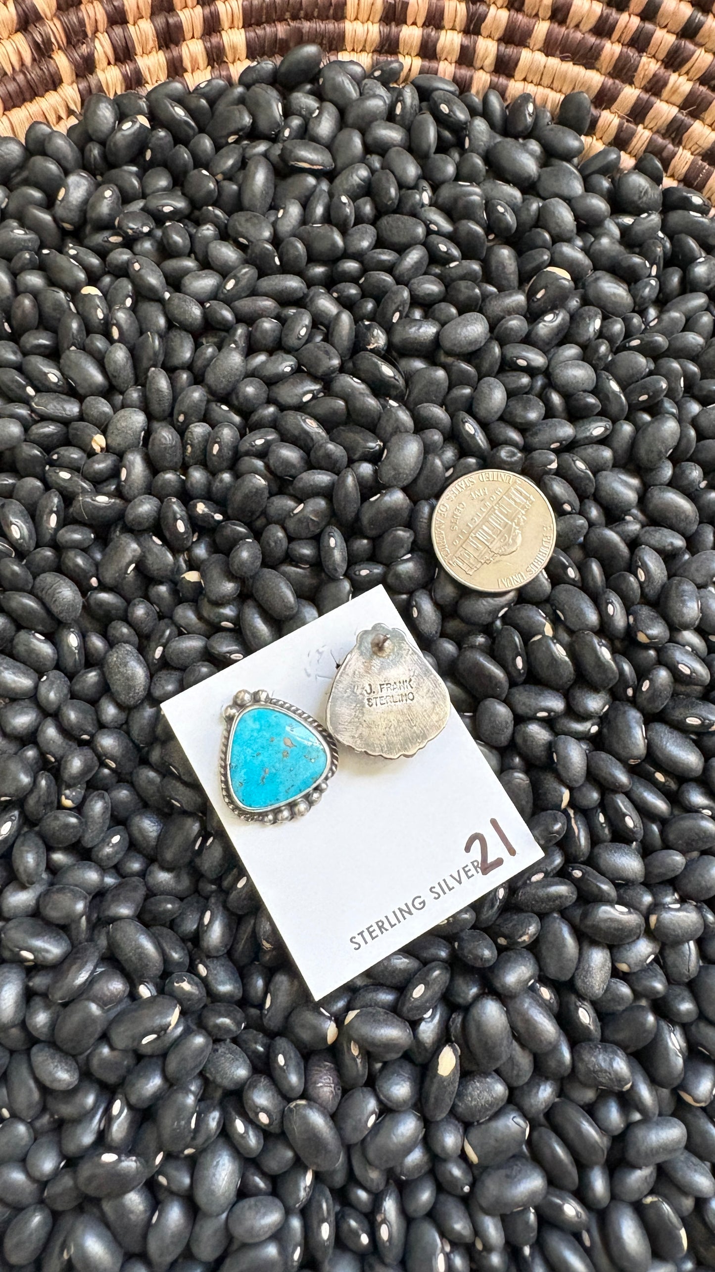 LARGE TURQUOISE POST EARRINGS
