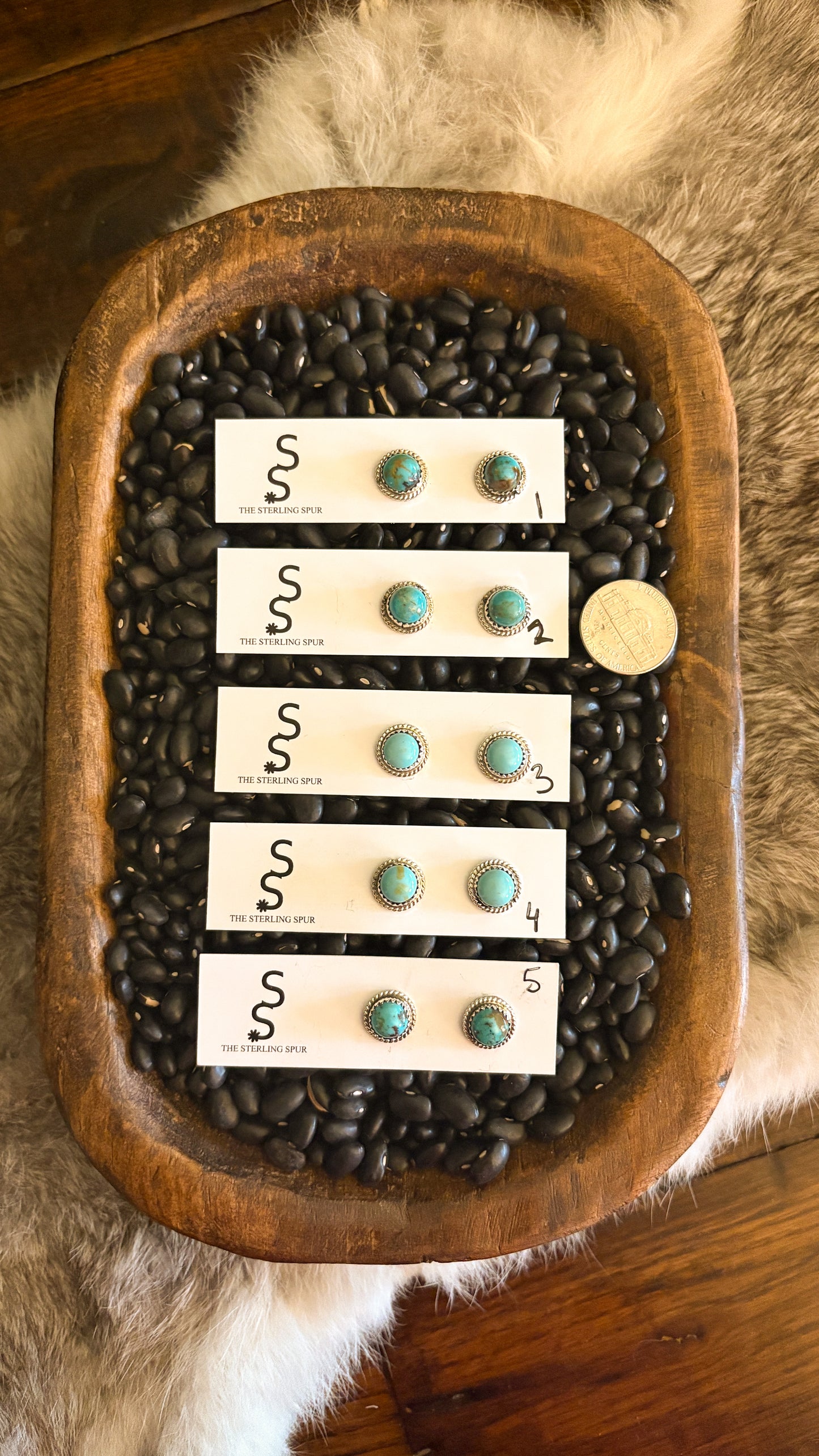10MM KINGMAN TURQUOISE STUD EARRINGS BY ESTHER WHITE