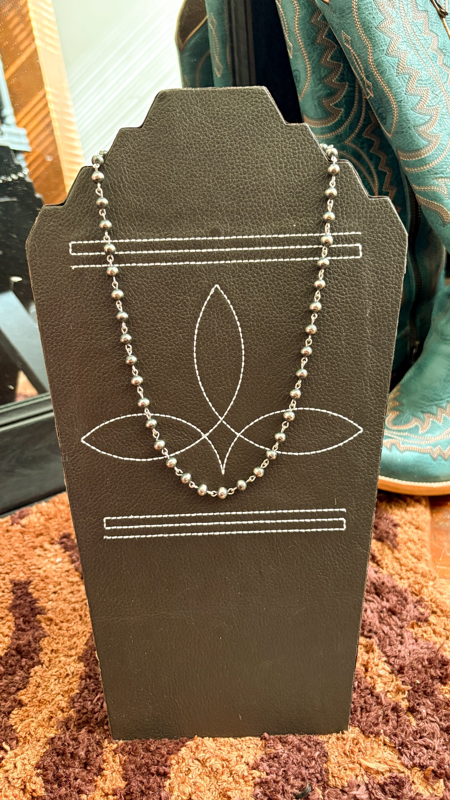 ROSARY STYLE STERLING SILVER PEARL NECKLACE - READY TO SHIP