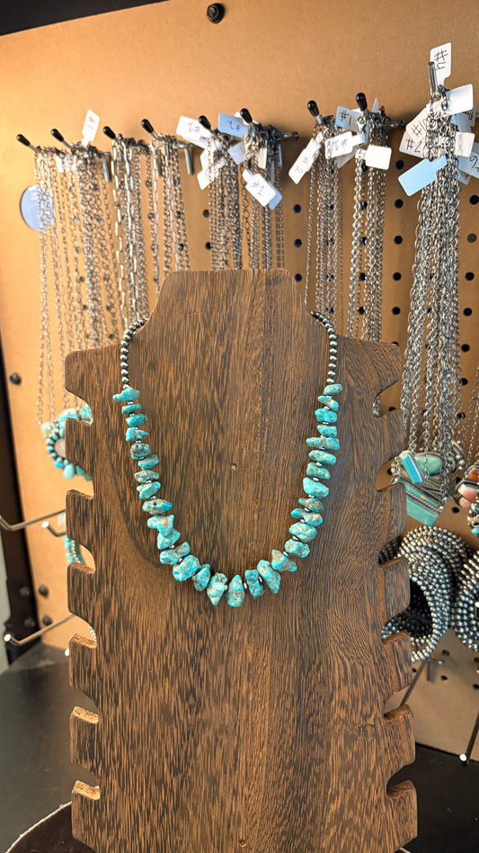 CHUNKY TURQUOISE NUGGET NECKLACE