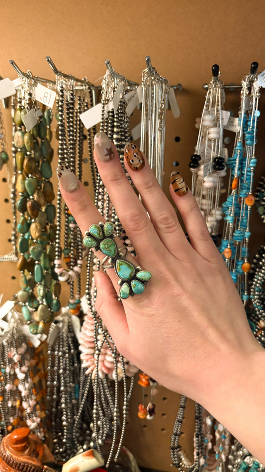SONORAN GOLD TURQUOISE CLUSTER RING