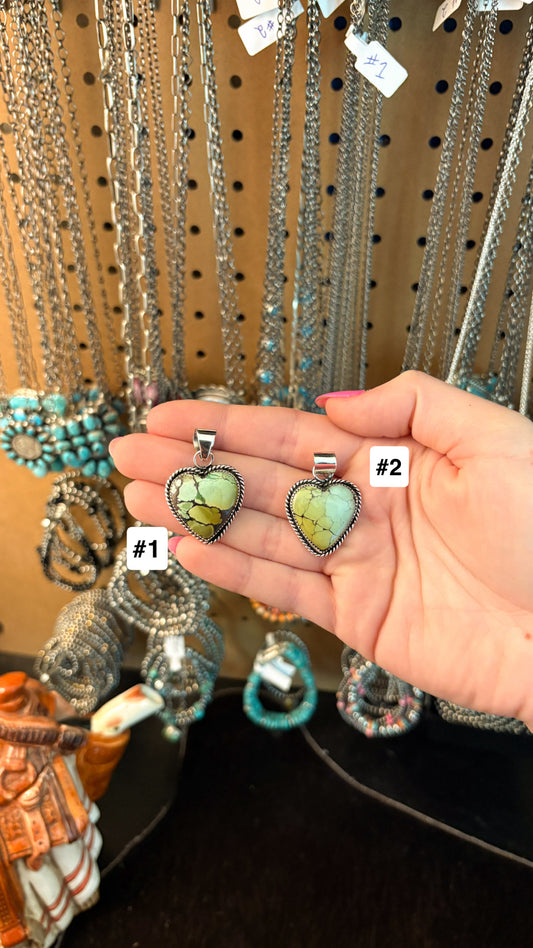 BLACKJACK TURQUOISE HEART PENDANT