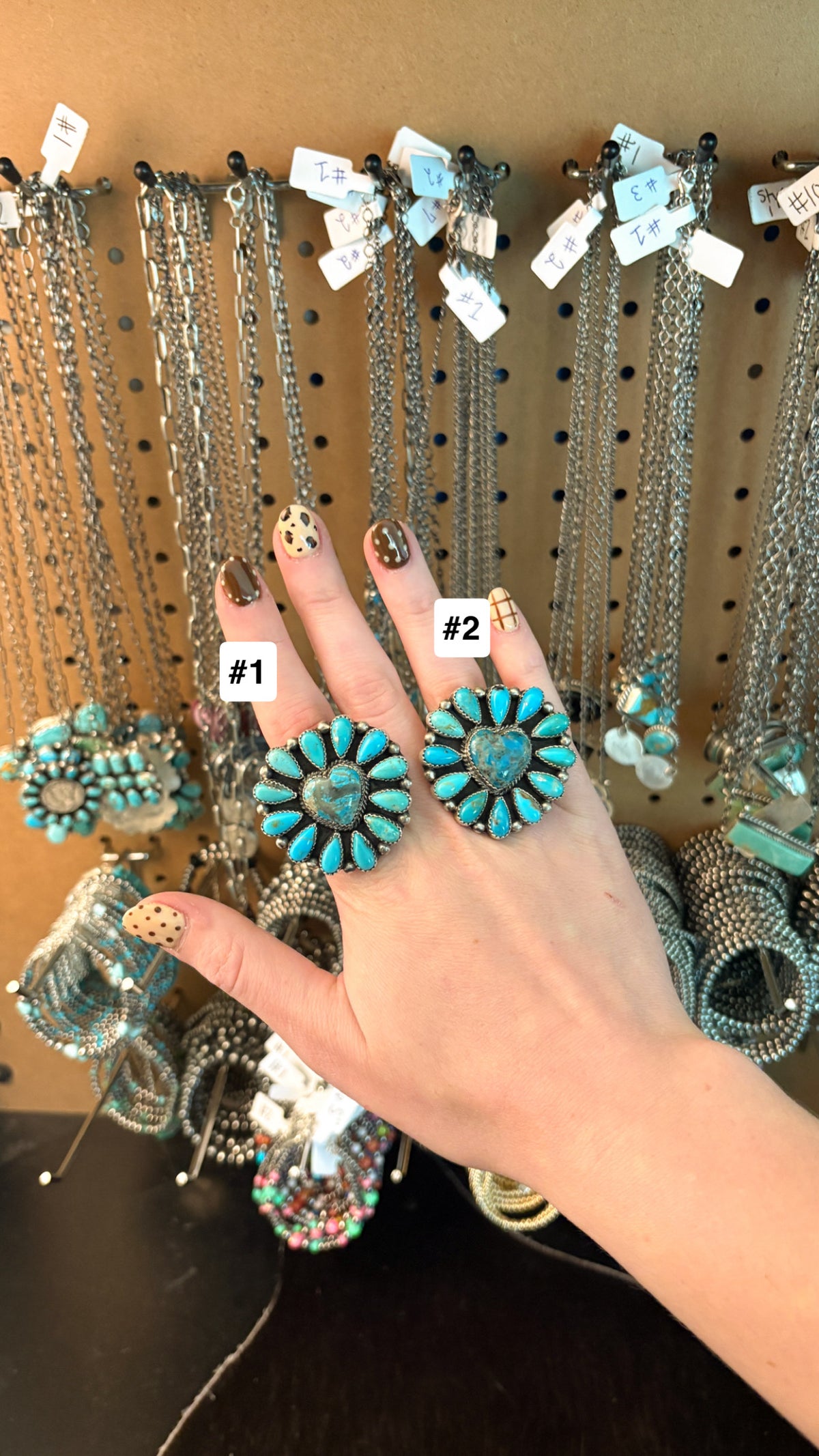 TURQUOISE CLUSTER HEART RING BY TRICIA SMITH