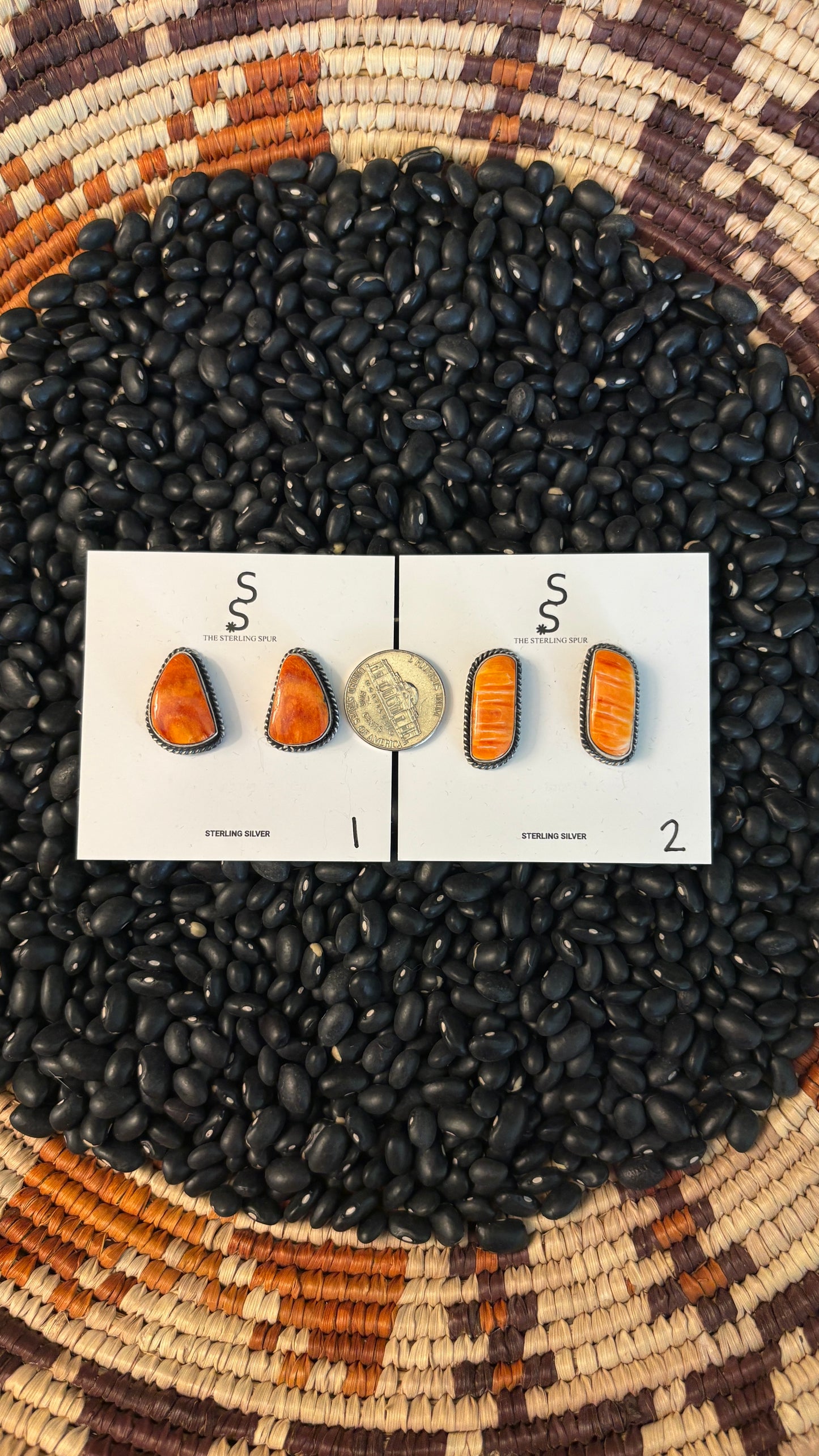 ORANGE SPINY OYSTER EARRINGS BY CHASSITY BELONE
