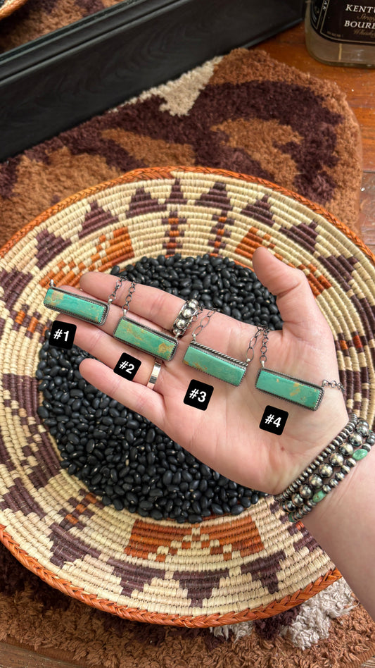 GREEN KINGMAN TURQUOISE BAR NECKLACE BY TIA LONG