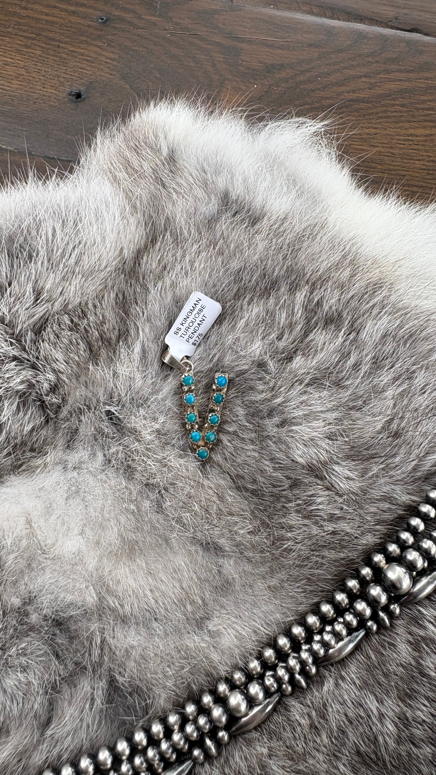 KINGMAN TURQUOISE INITAL PENDANT BY SCOTT SKEETS