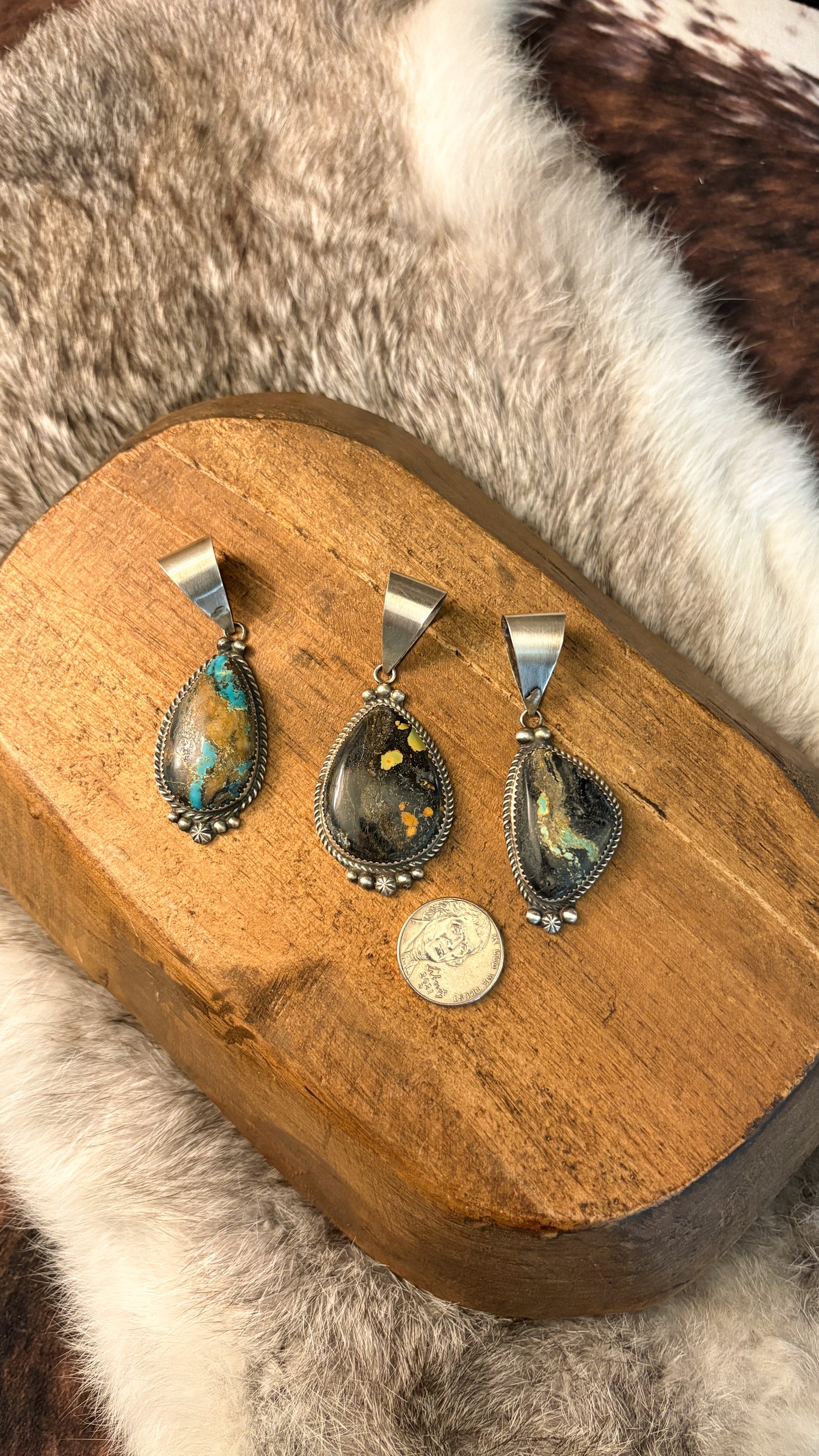 BLACKJACK TURQUOISE PENDANT BY DONOVAN NEZ