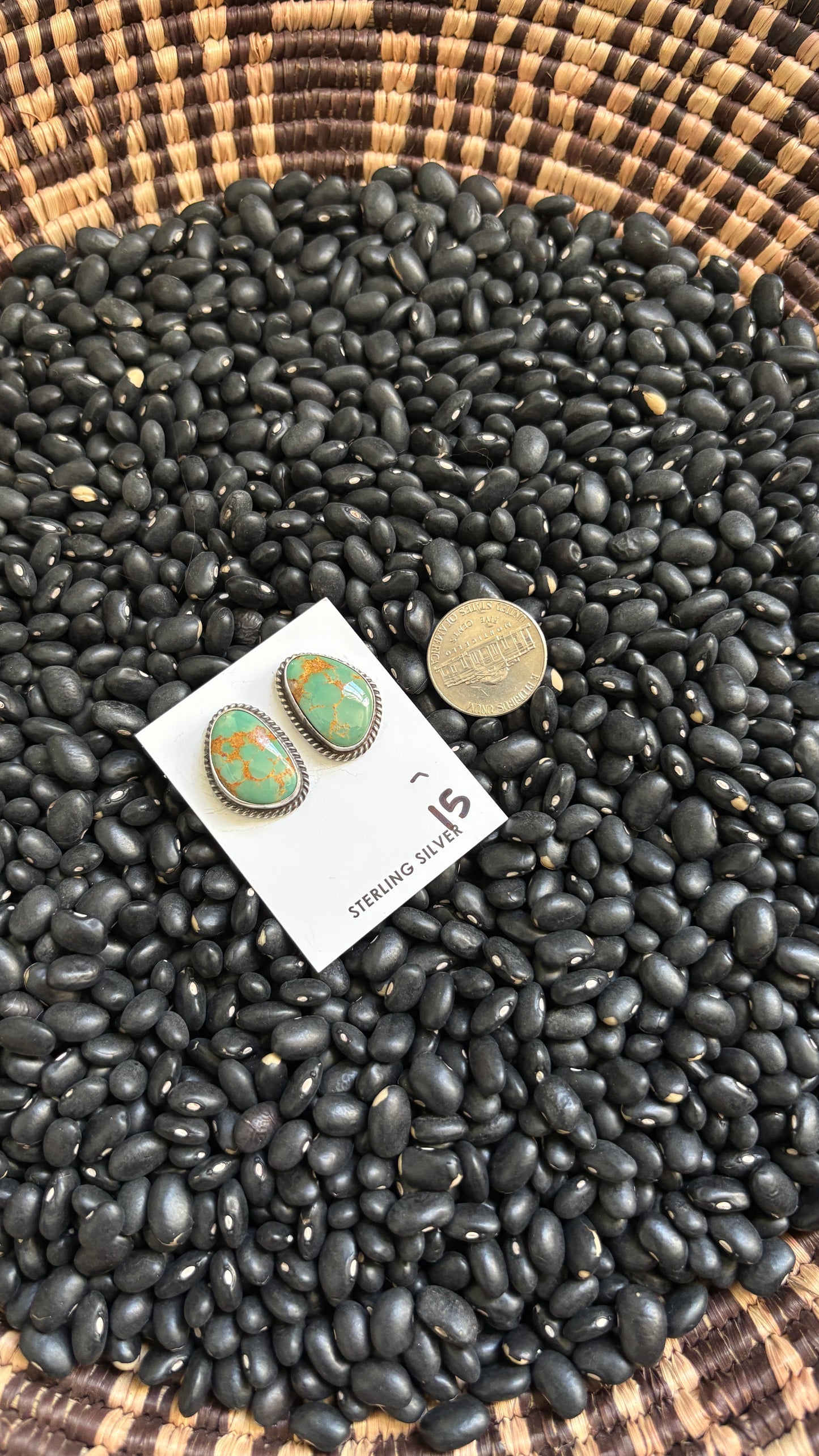 LARGE TURQUOISE POST EARRINGS