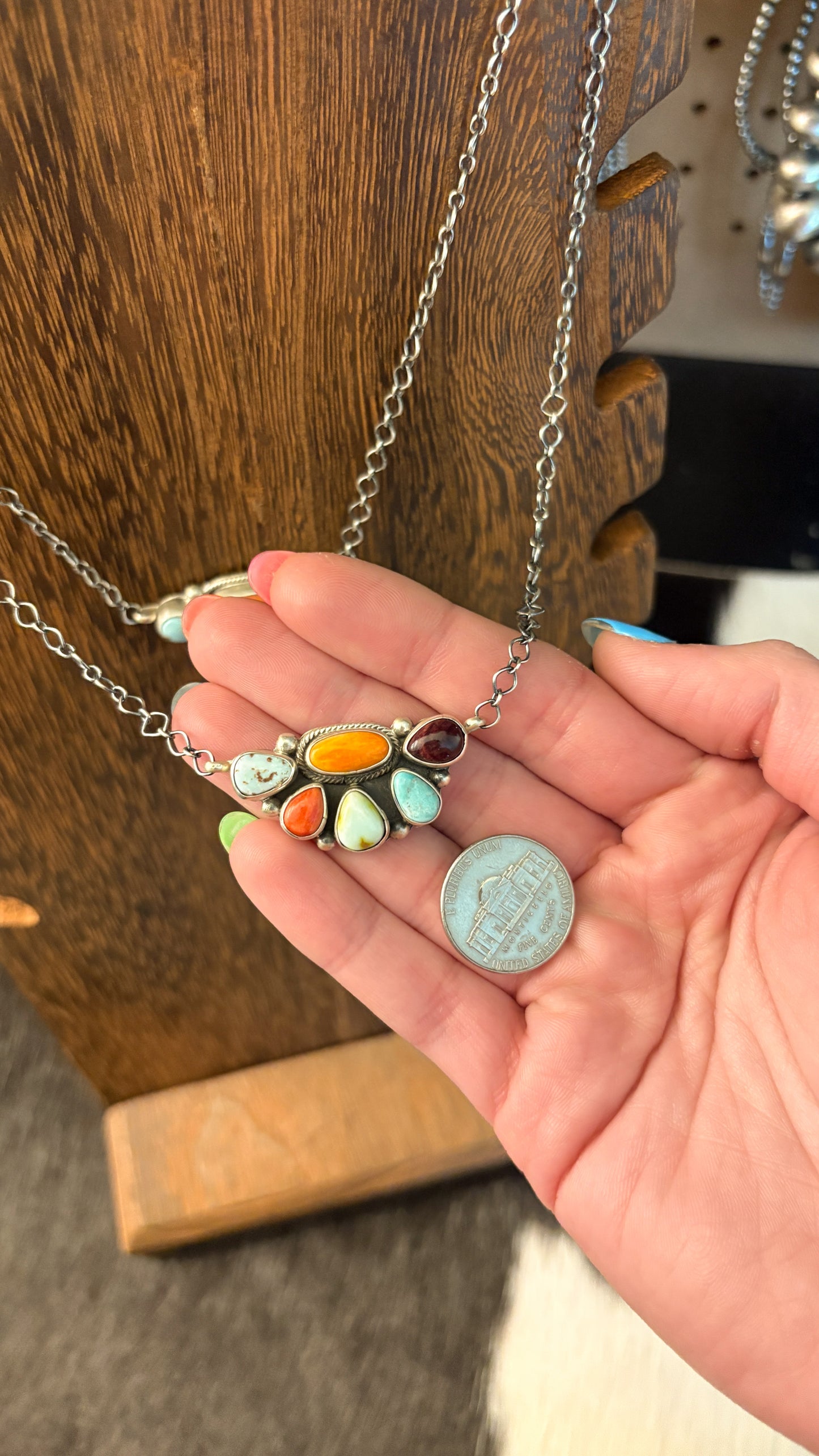 MULTI STONE HALF CLUSTER NECKLACE BY GWENAVER JOE