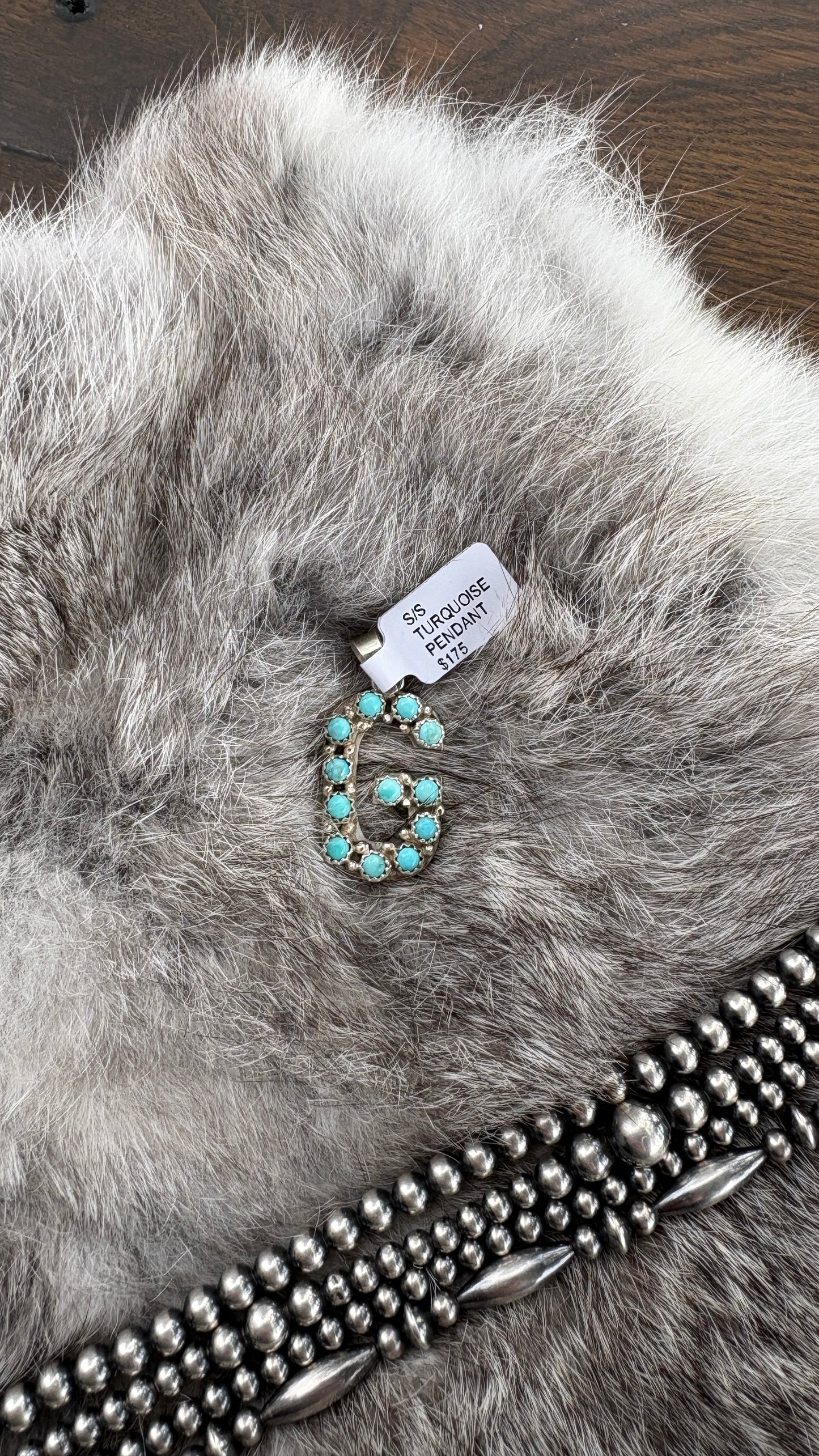 KINGMAN TURQUOISE INITAL PENDANT BY SCOTT SKEETS