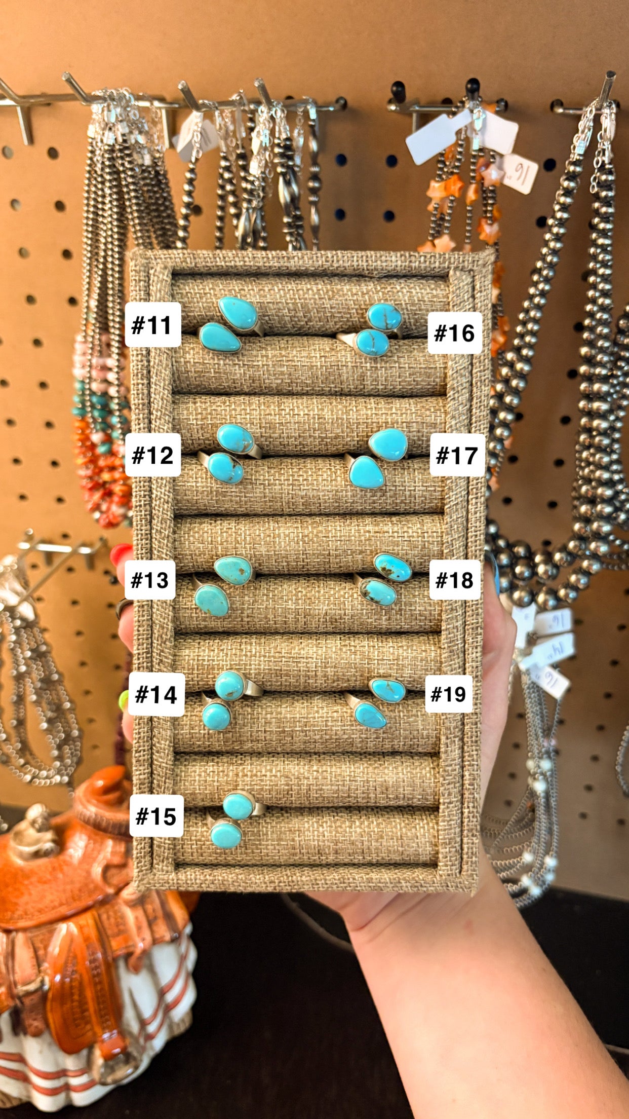 TURQUOISE ADJUSTABLE RING BY DWAYNE NEZ