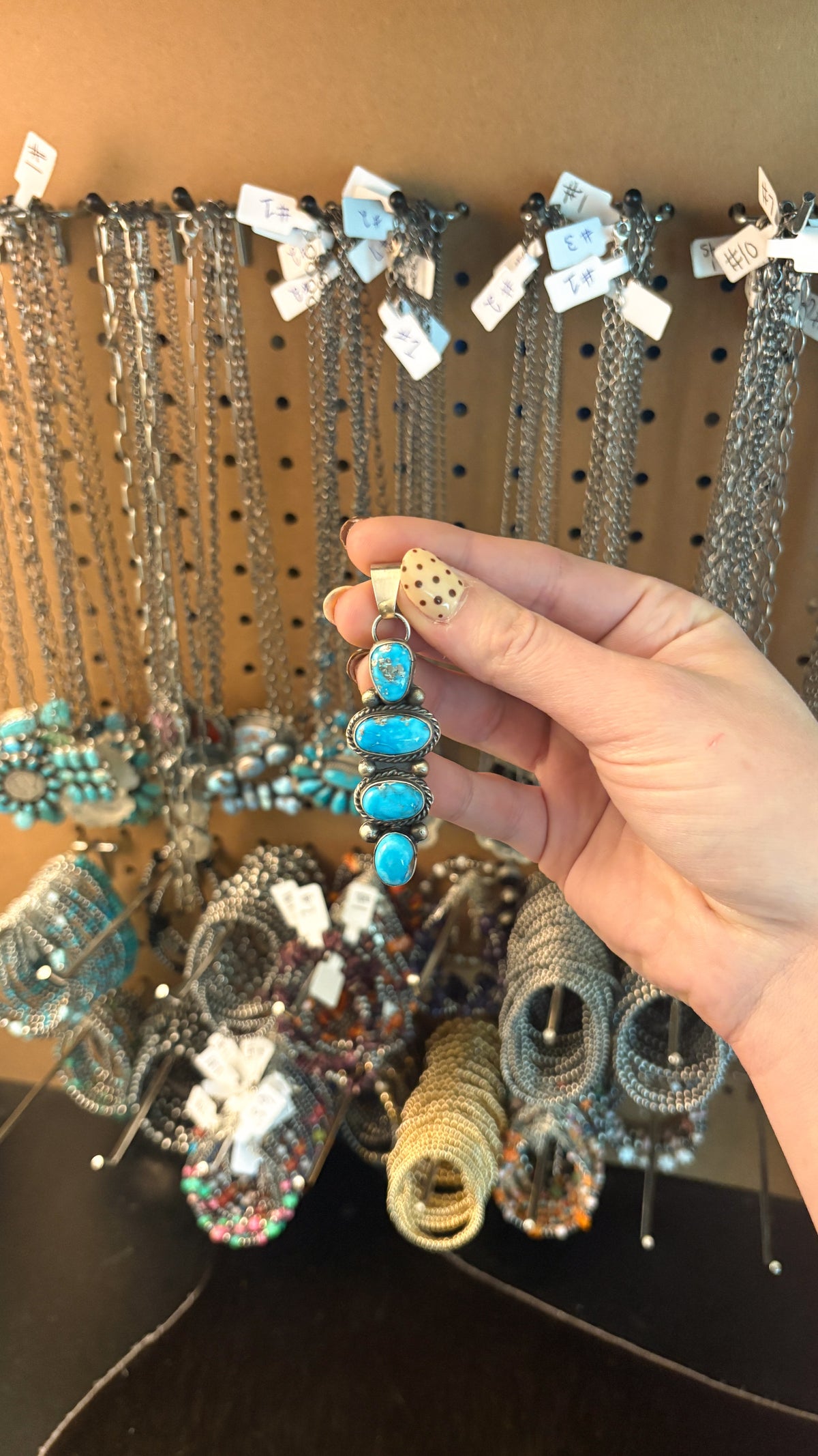 4 STONE TURQUOISE BAR PENDANT BY VICKY HICKS