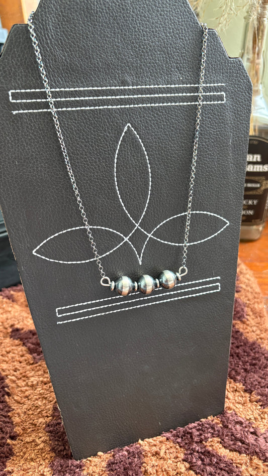 CHUNKY STERLING SILVER PEARL CHAIN NECKLACE