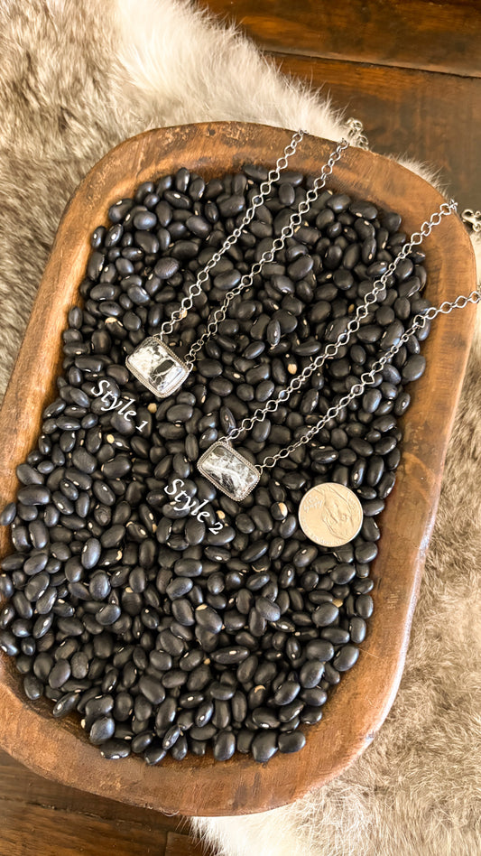 WHITE BUFFALO BAR NECKLACE