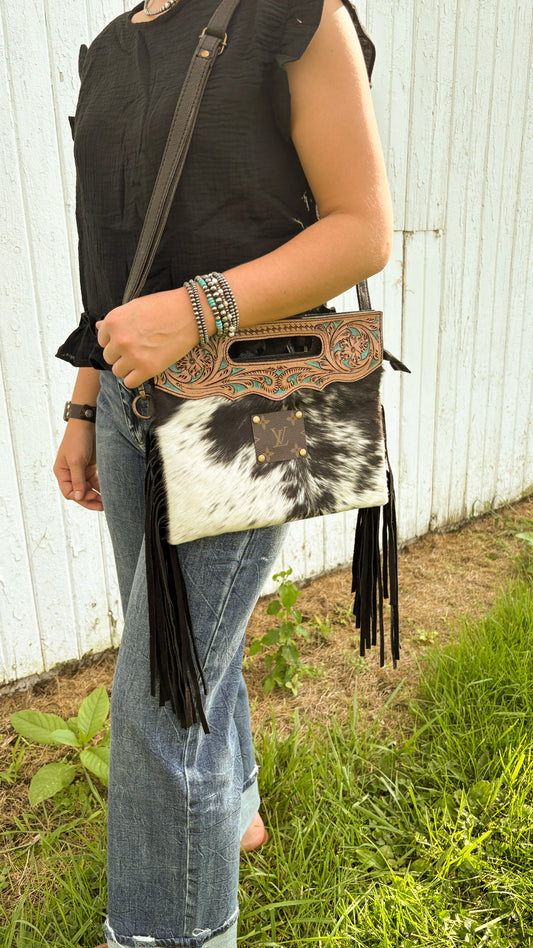 UPCYCLED LV LEATHER CROSSBODY BAG - STYLE 4