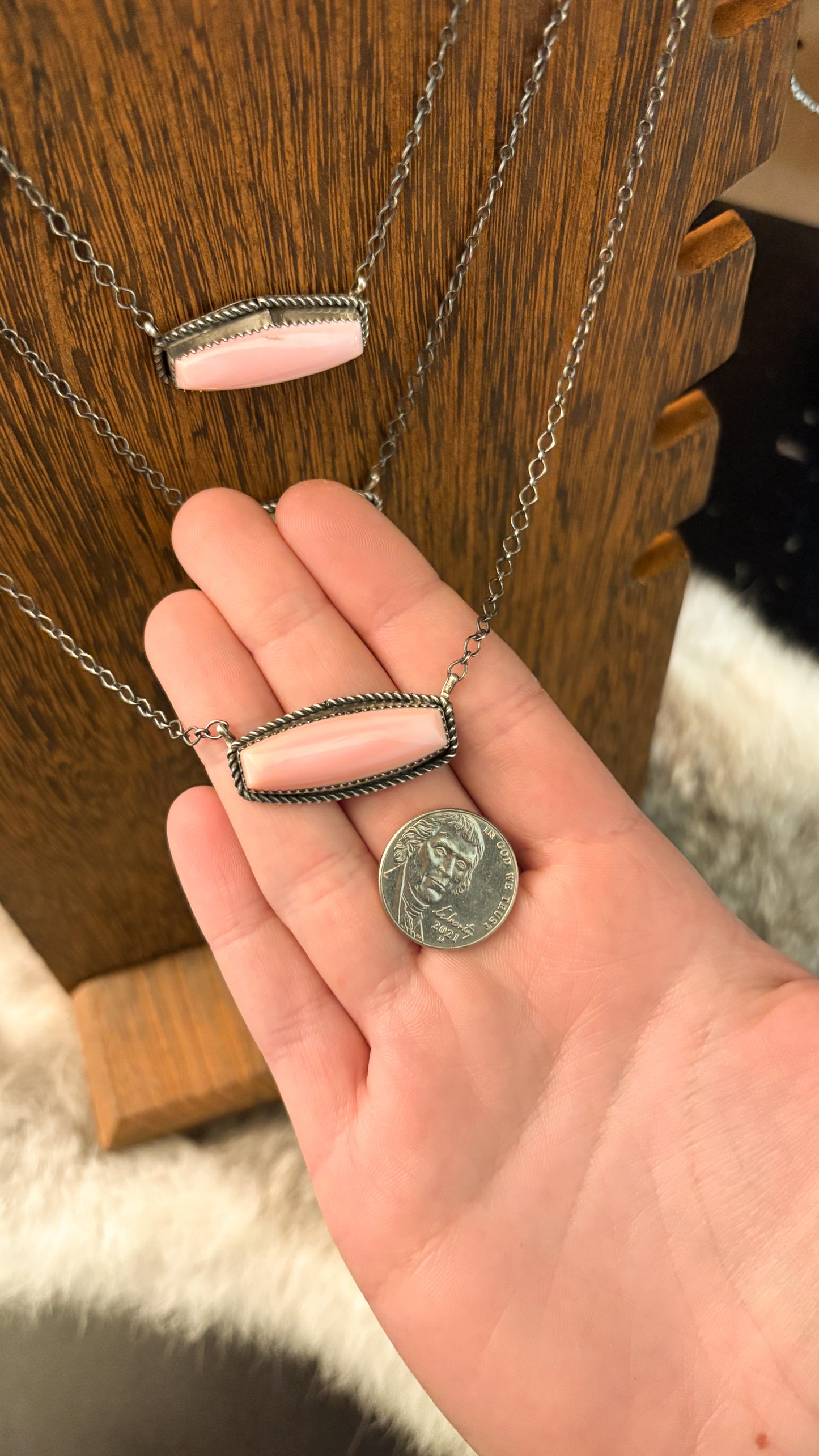 PINK CONCH BAR NECKLACE BY TIA LONG