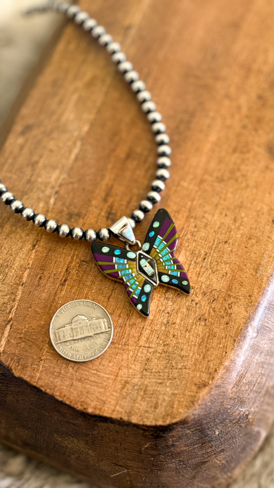 BUTTERFLY INLAY PENDANT