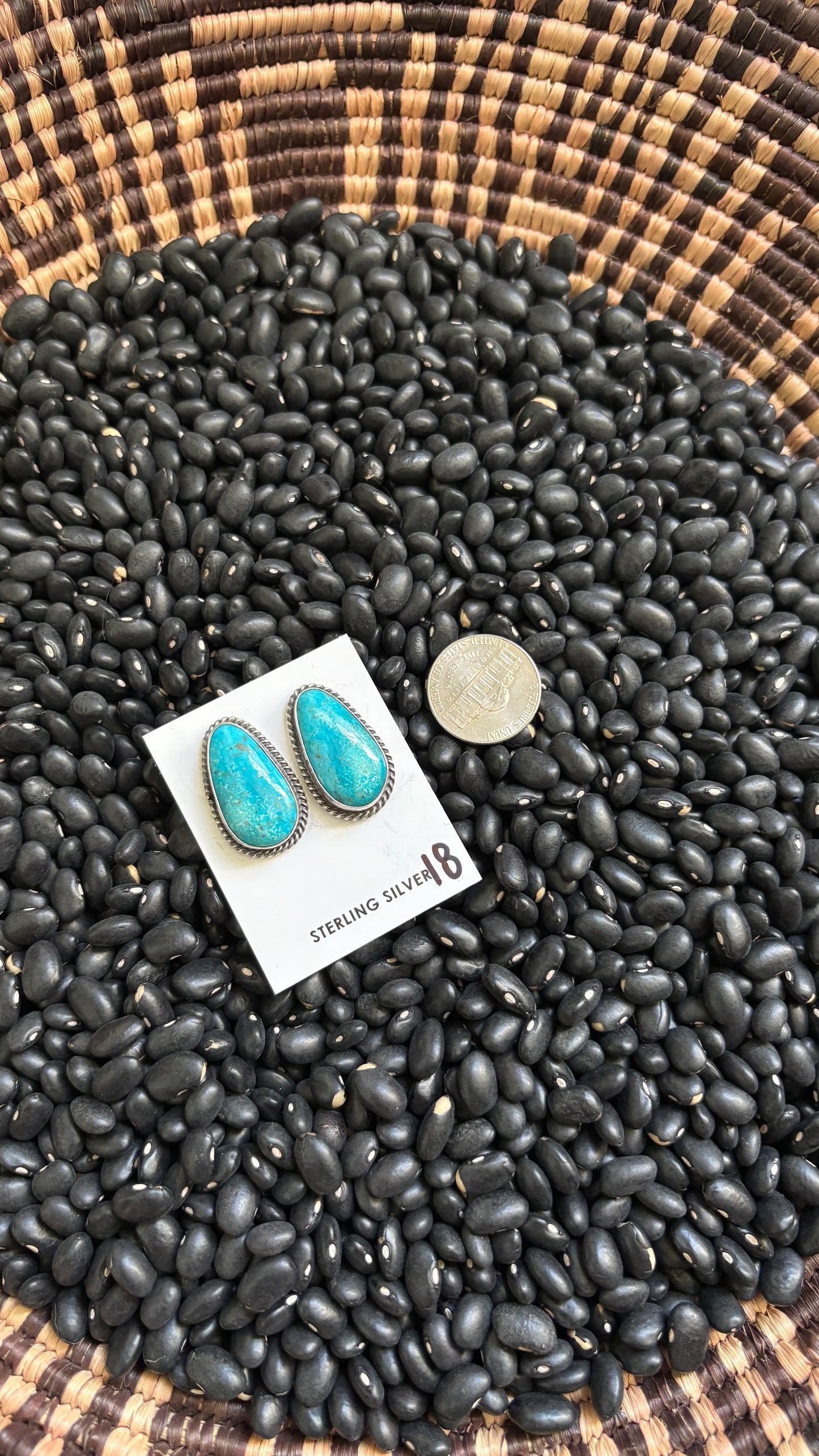 LARGE TURQUOISE POST EARRINGS