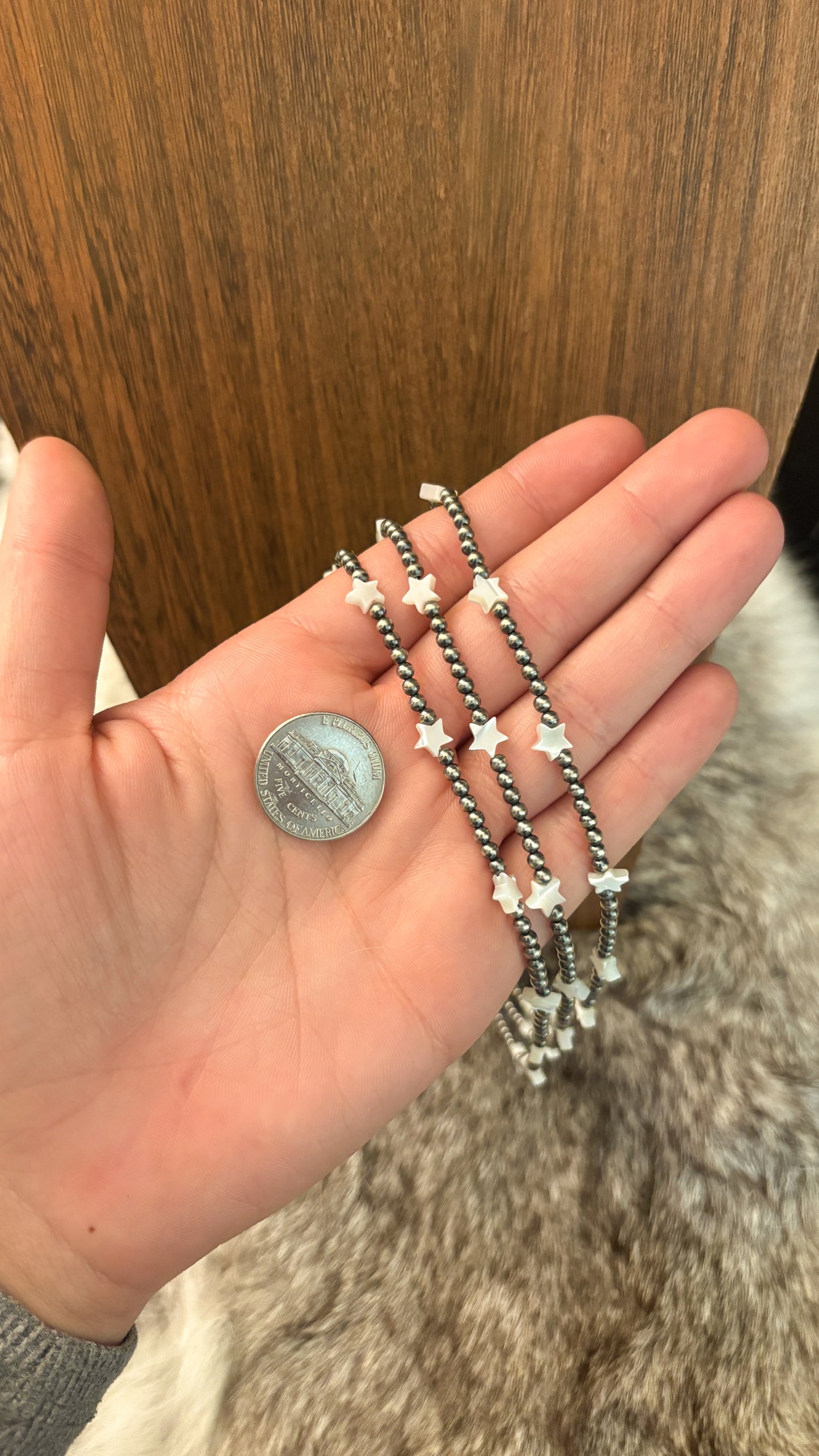 MOTHER OF PEARL STAR CHOKER