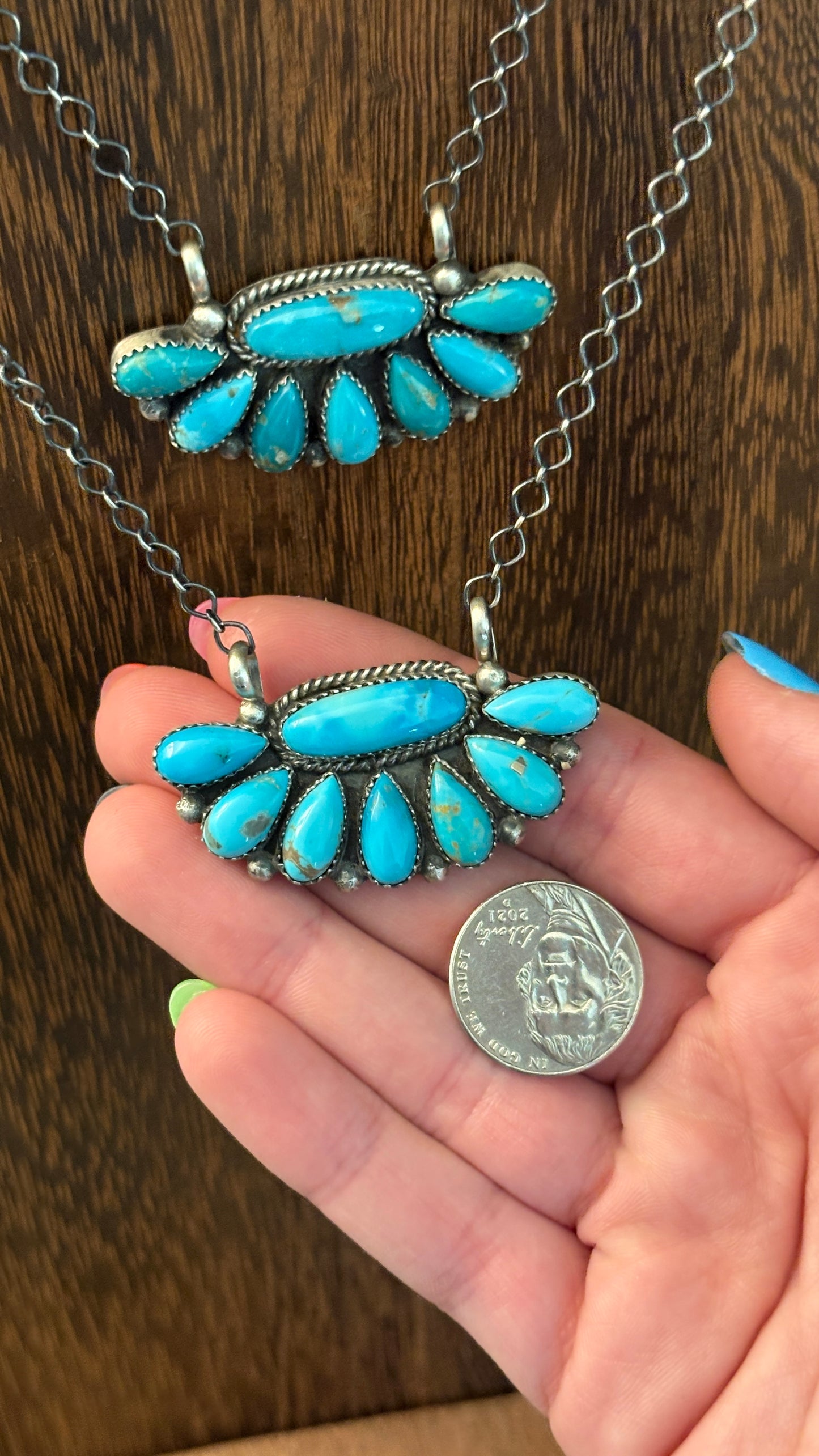 TURQUOISE HALF CLUSTER NECKLACE BY EFFIE GARFIELD