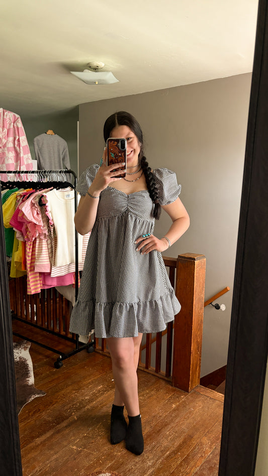GINGHAM MINI DRESS