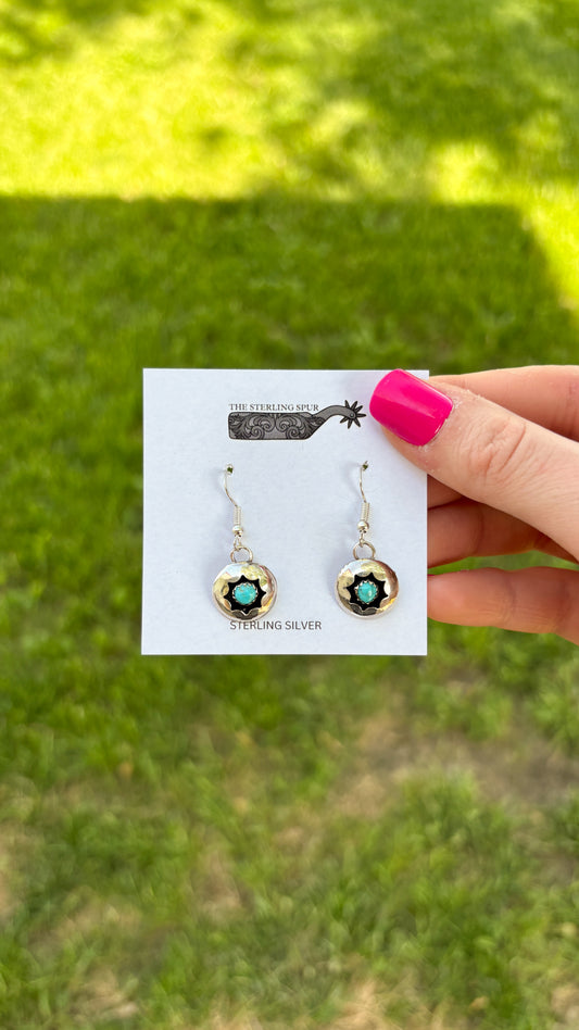 TURQUOISE SHADOWBOX DANGLE EARRINGS