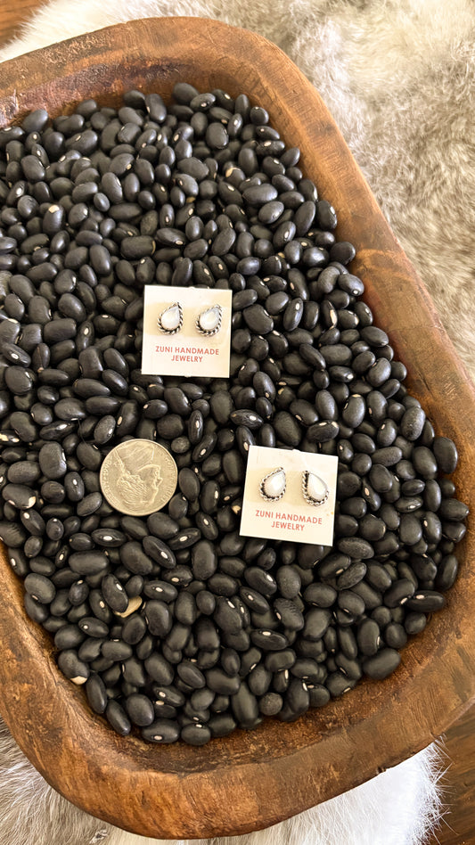 MOTHER OF PEARL TEARDROP STUDS