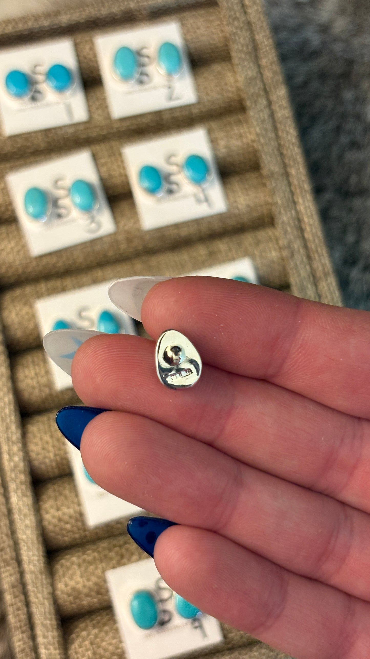 SLEEPING BEAUTY TURQUOISE STUD EARRINGS BY SHIRLEY HENRY
