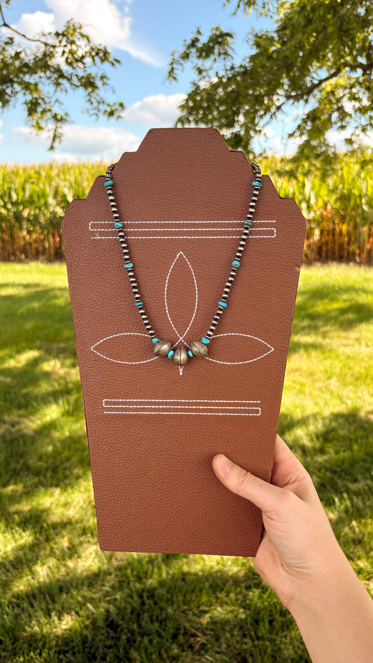 TURQUOISE MERCURY DIME NECKLACE