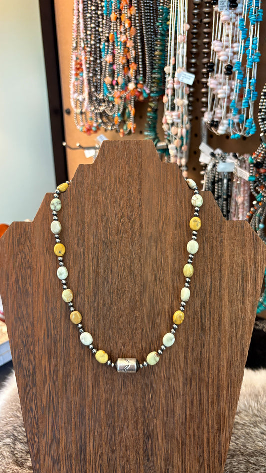PALOMINO BARREL BEAD PEARL NECKLACE