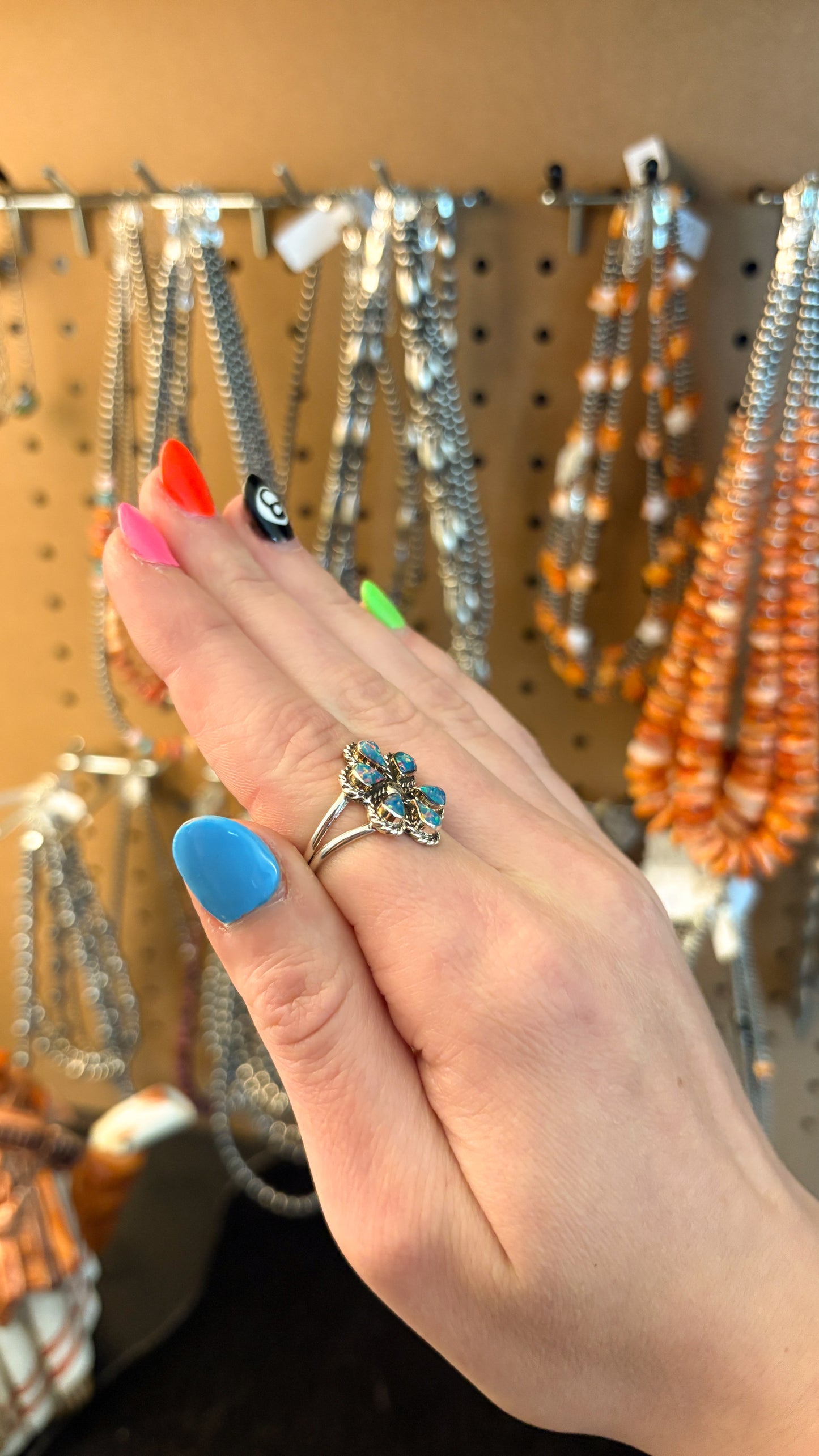 PURPLE OPAL ZUNI FLOWER RING