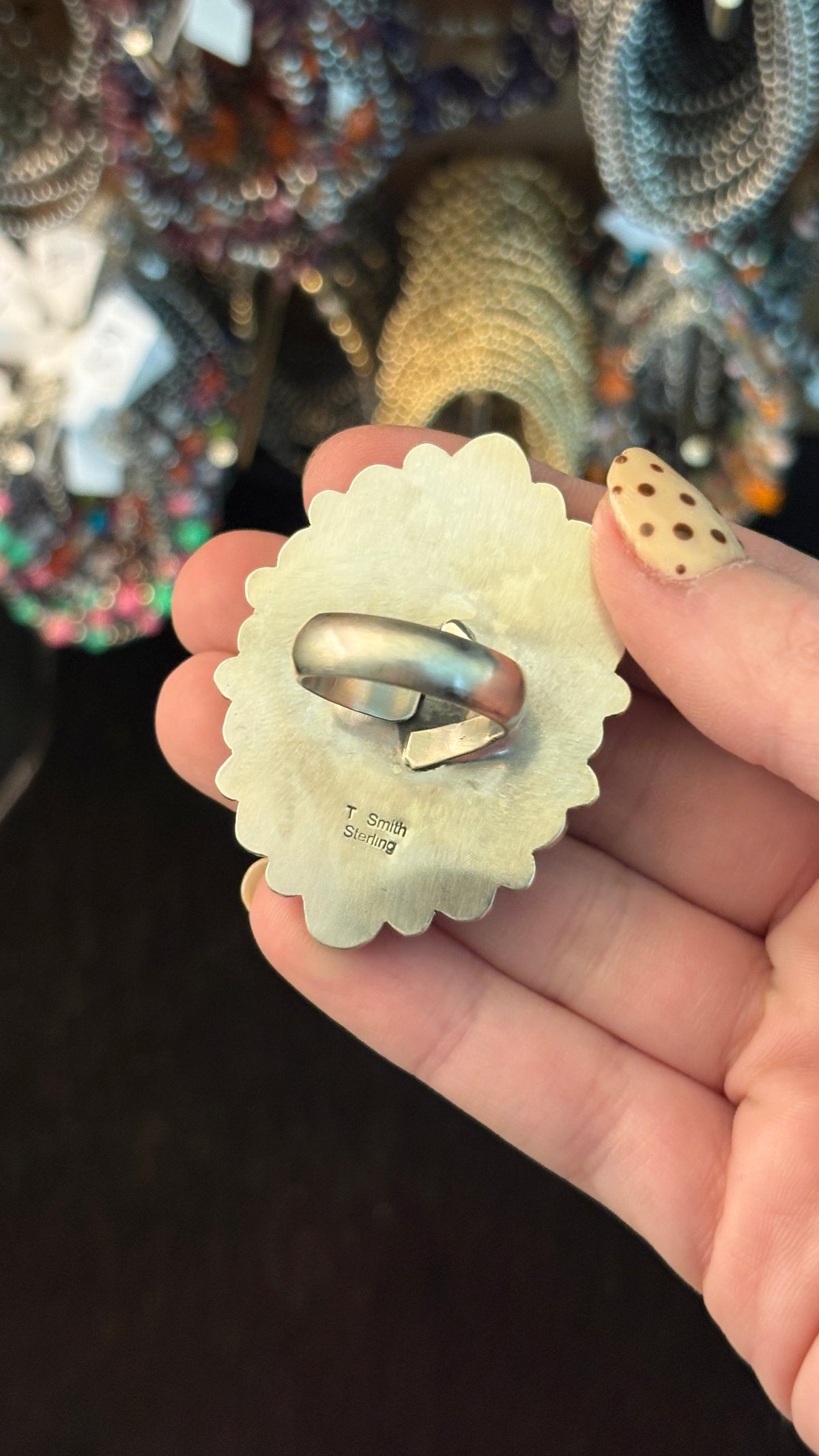 OVAL TURQUOISE CLUSTER RING BY TRICIA SMITH