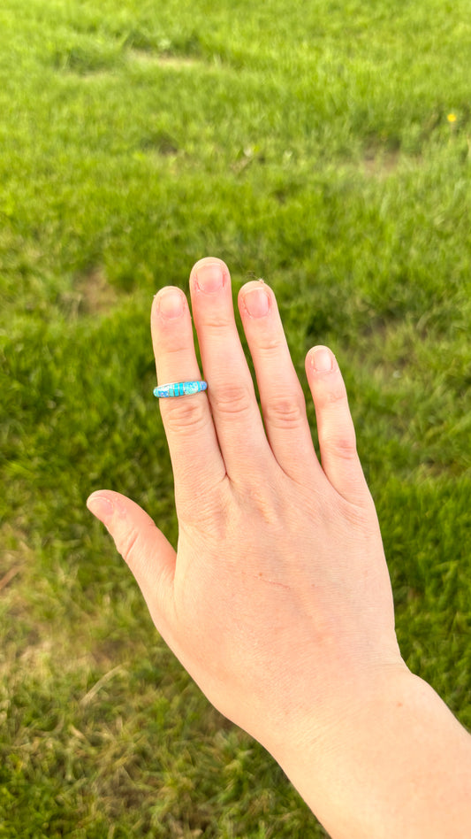 TURQUIOSE & OPAL INLAY RING