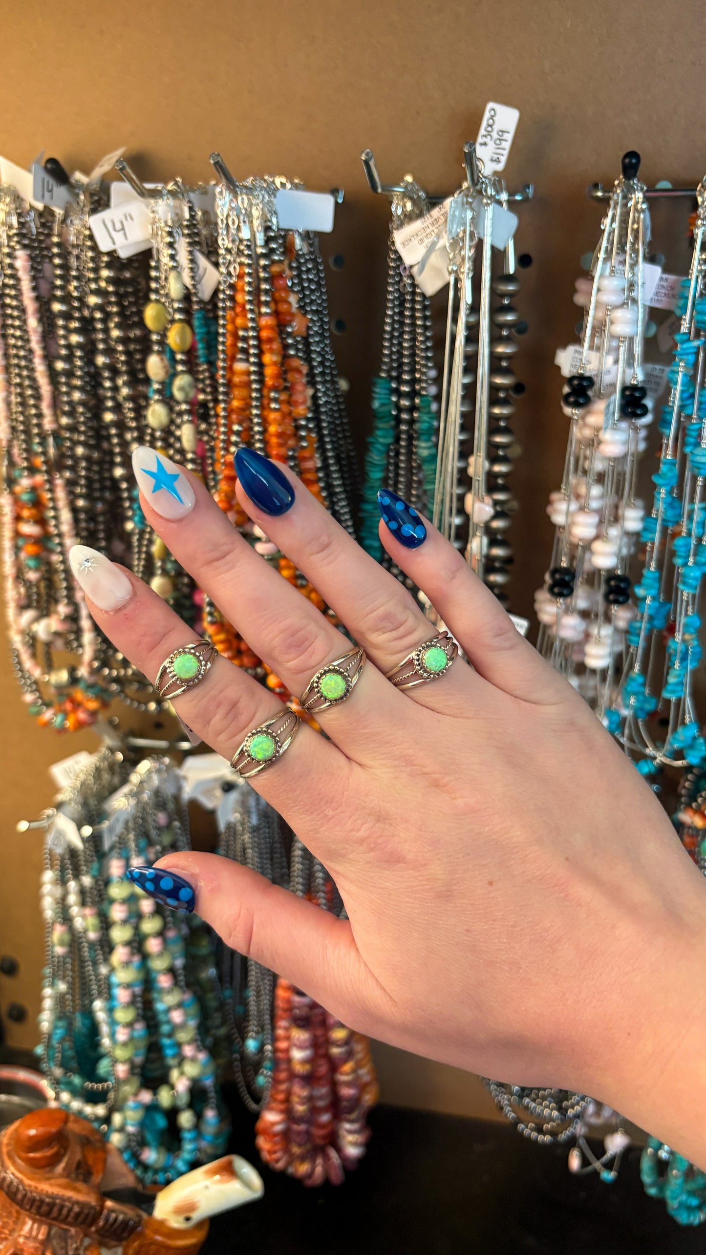LIME GREEN OPAL RING W ROPE DETAIL