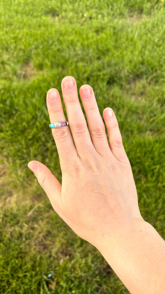 MULTI STONE INLAY RING