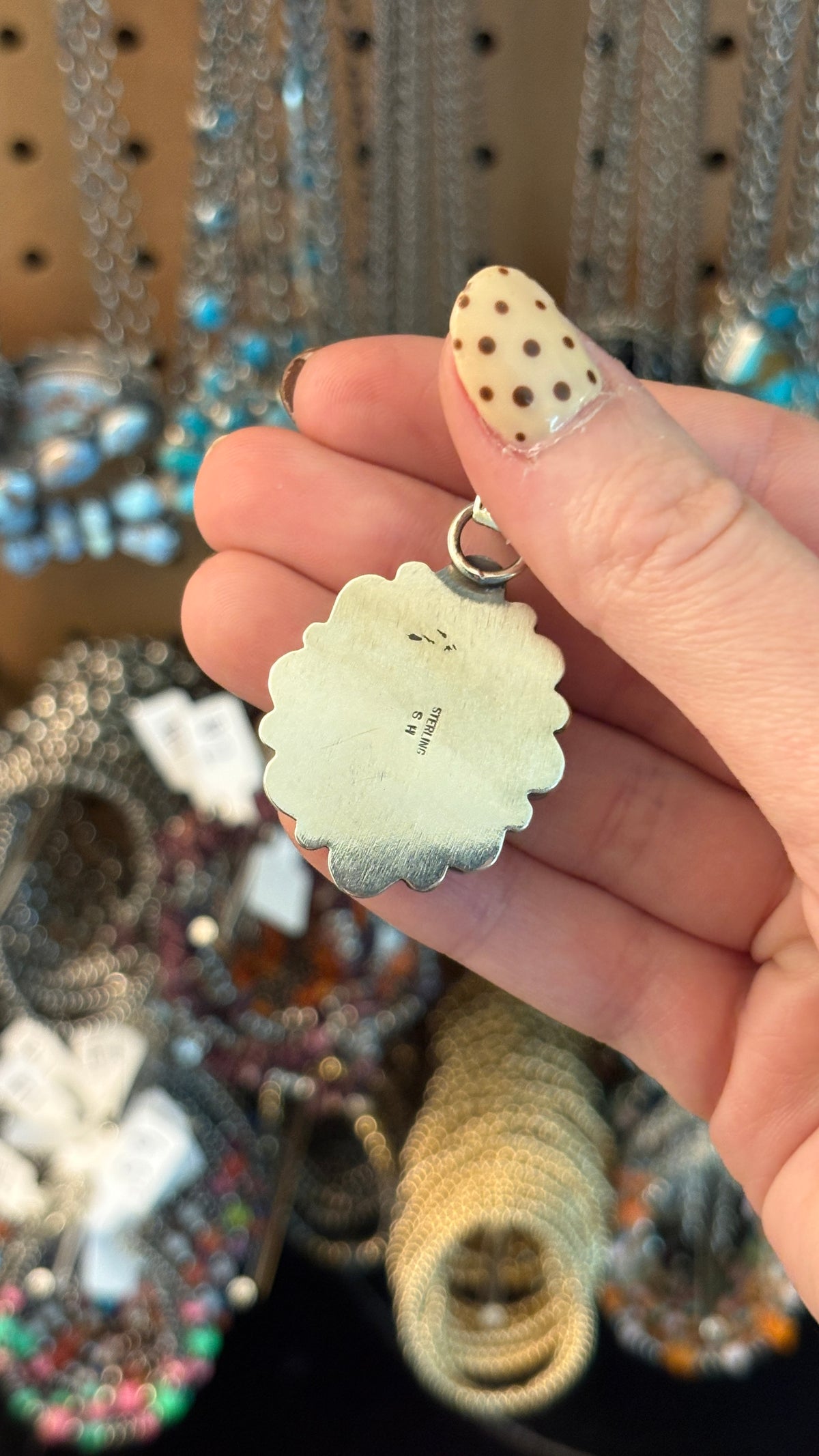 SONORAN GOLD TURQUOISE CLUSTER PENDANT BY SHIRLEY HENRY
