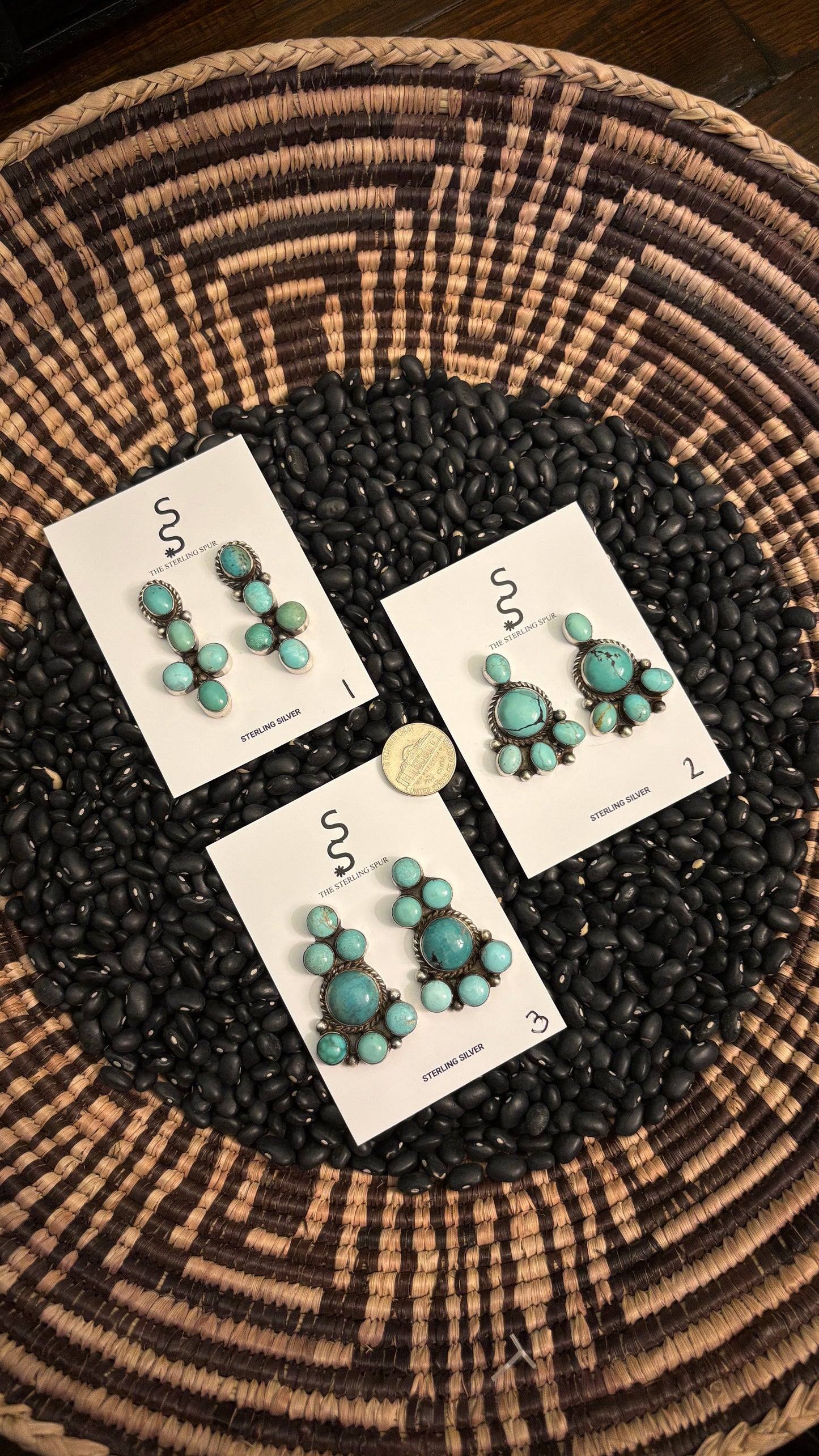 CLOUD MOUNTAIN TURQUOISE STATEMENT EARRINGS BY WILSON DAWES