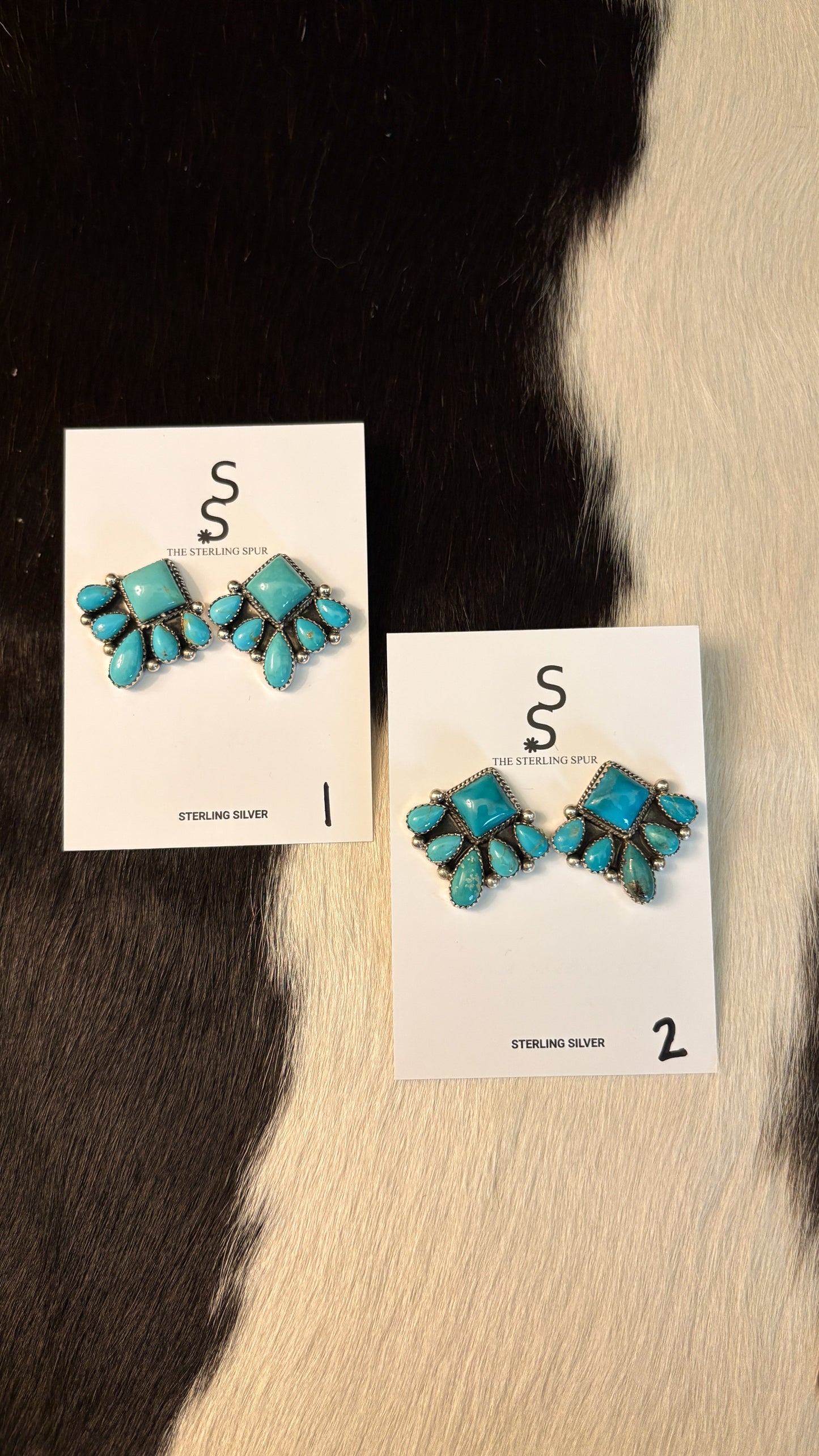 DIAMOND HALF CLUSTER TURQUOISE EARRINGS BY DEBRA SMITH