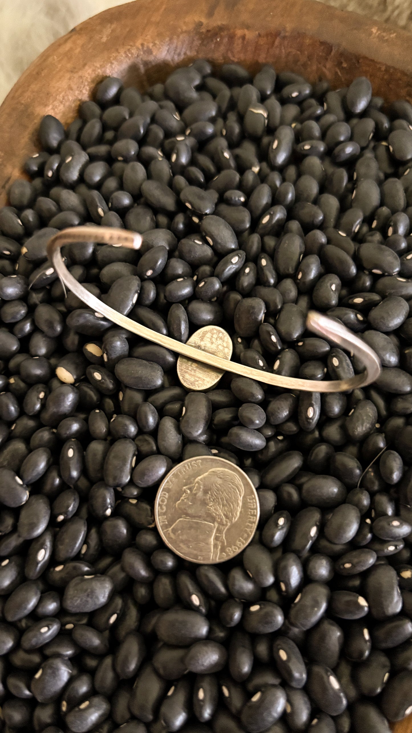 MEDIUM TURQUOISE STONE STAMPED CUFF