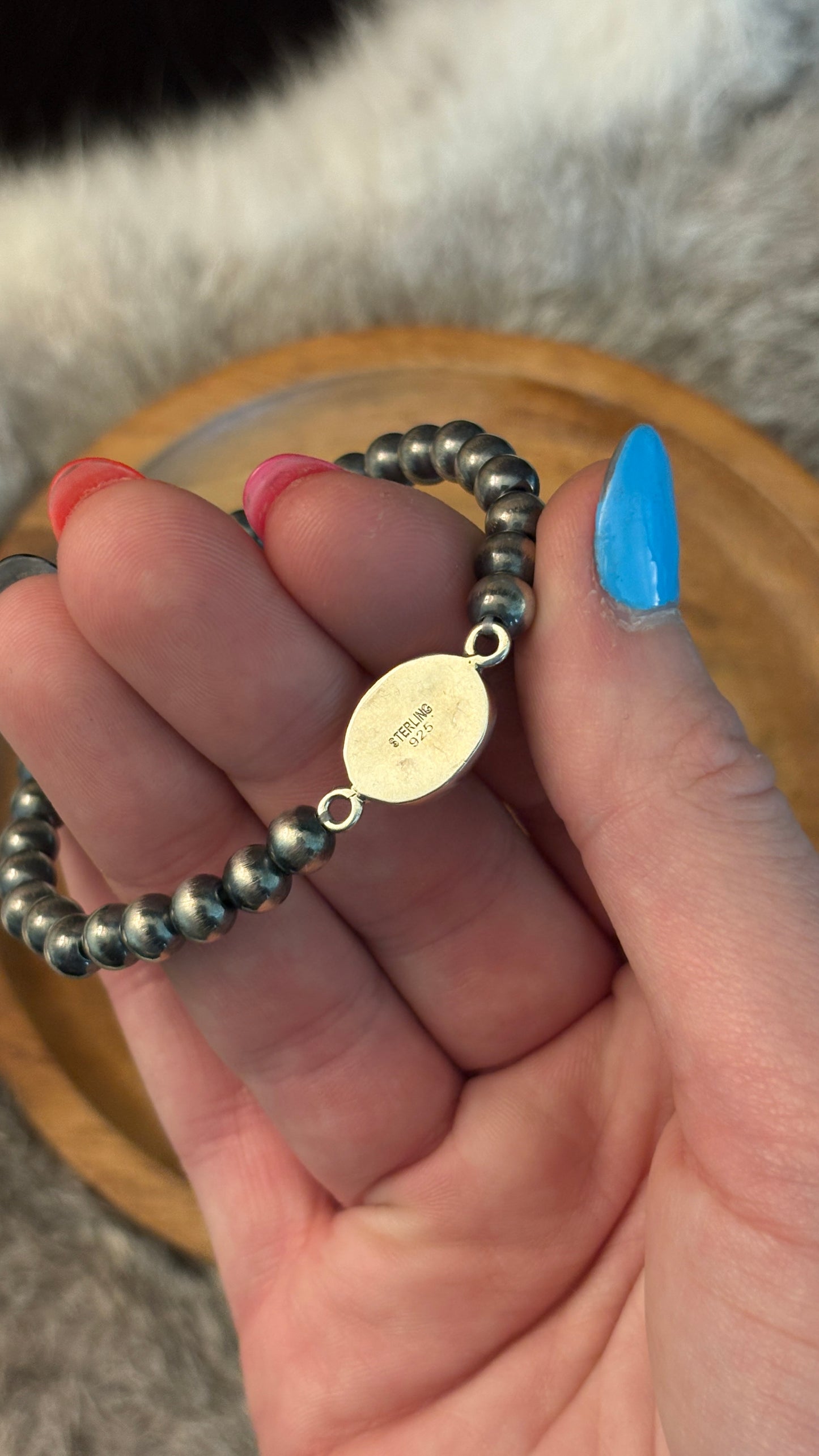 6MM STERLING SILVER STRETCH BRACELET W SONORAN GOLD CHARM