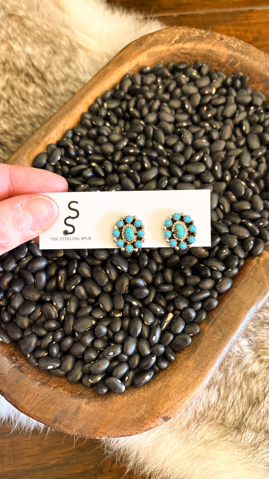 MINI TURQUOISE CLUSTER EARRINGS