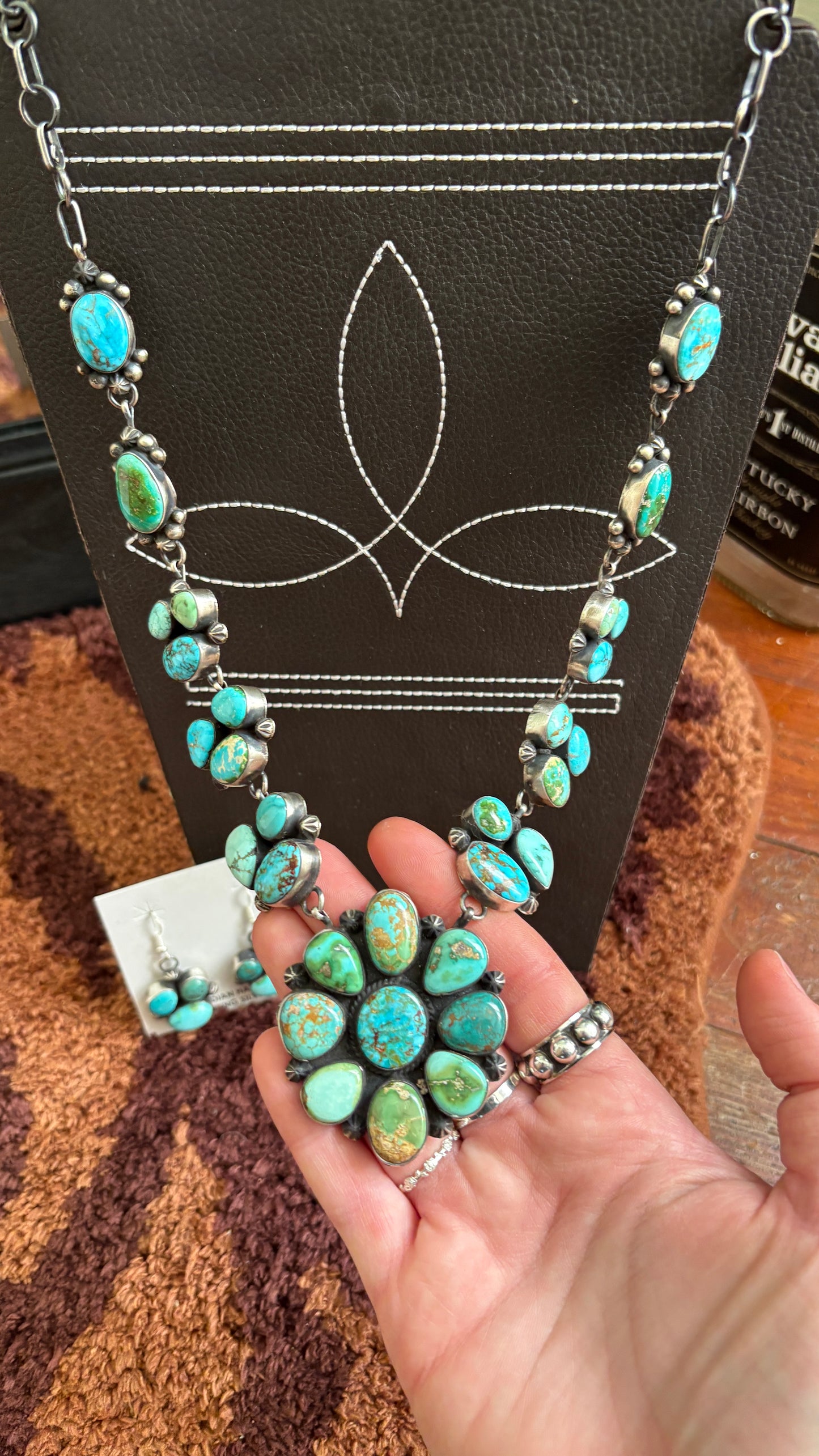 SONORAN GOLD TURQUOISE NECKLACE & EARRING SET BY JOHN SKEETS