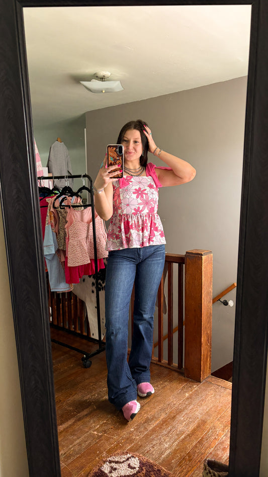 FLORAL TANK TOP - PINK
