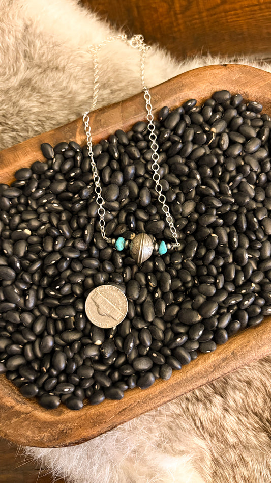 MERCURY DIME & PEARL CHAIN NECKLACE