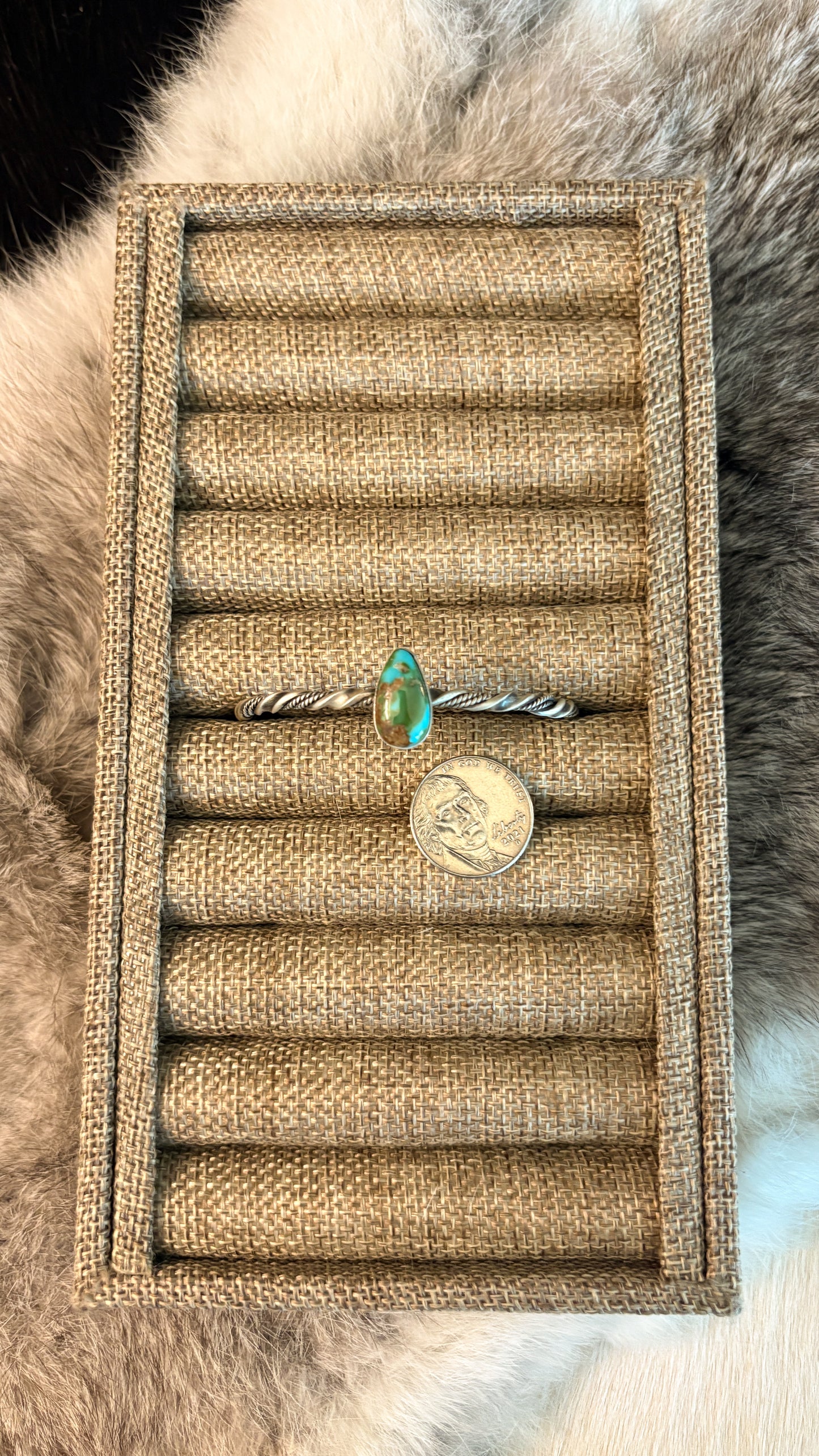 SONORAN GOLD TURQUOISE CUFF W ROPE BAND
